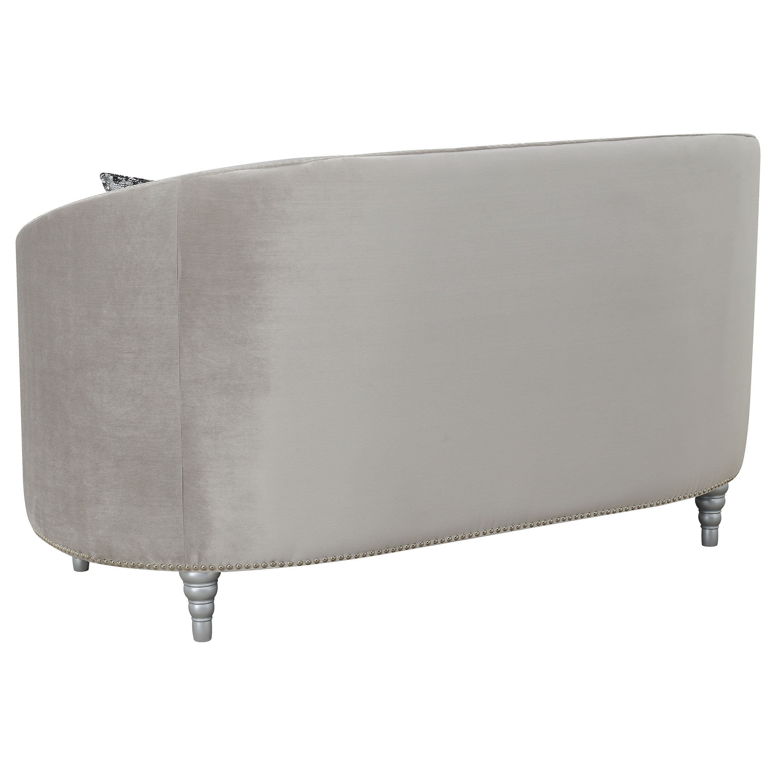 Avonlea Upholstered Sloped Arm Loveseat Grey Fabric