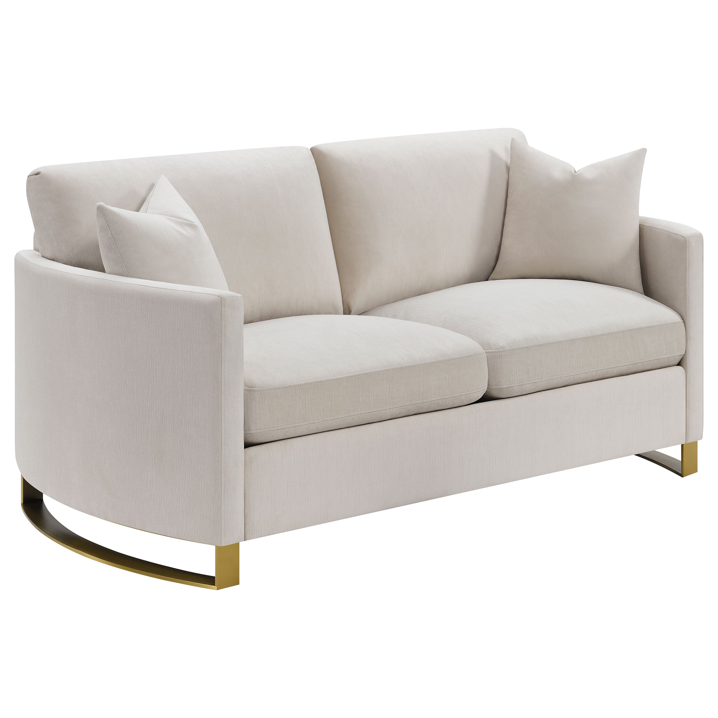 Corliss Upholstered Arched Arm Sofa Set Beige
