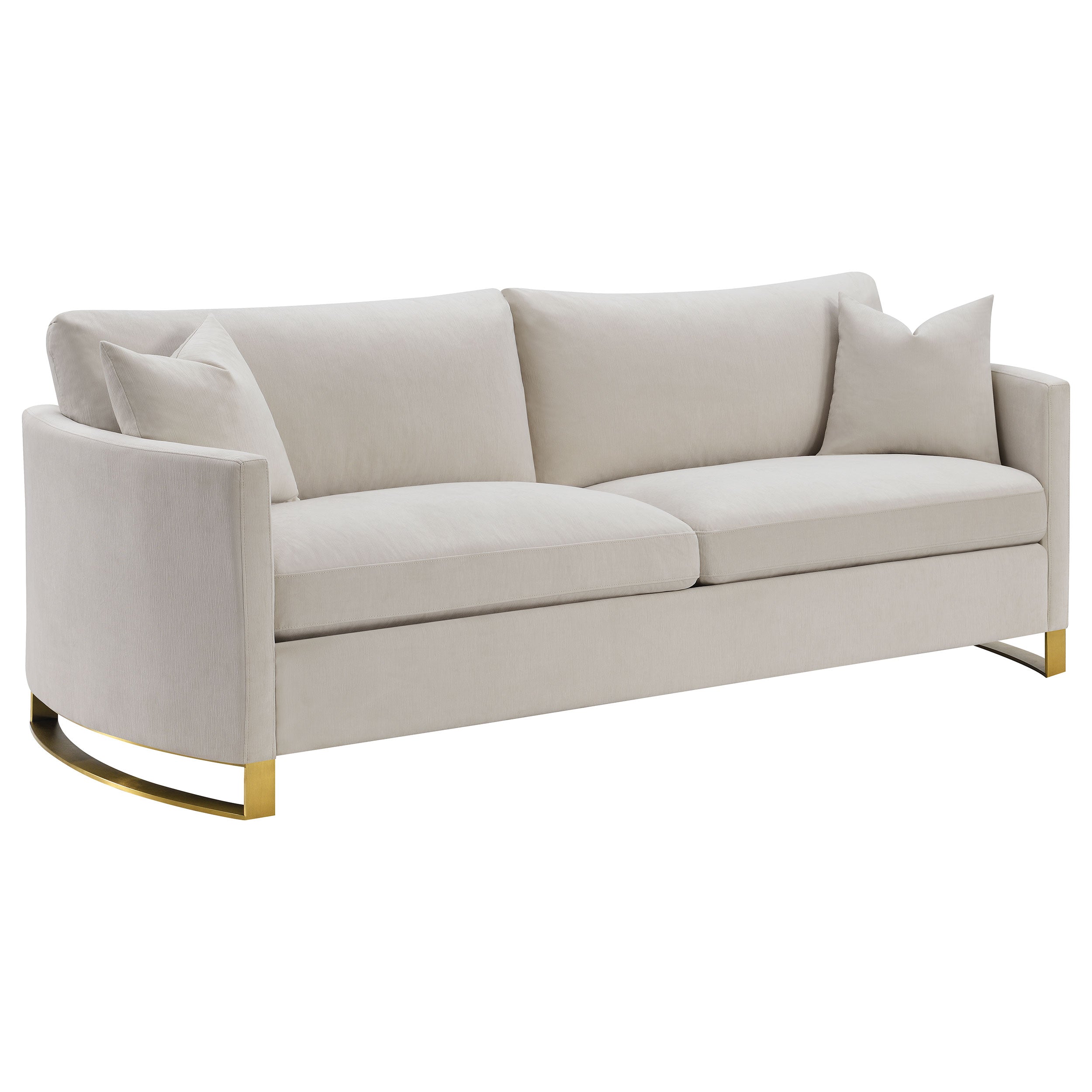 Corliss Upholstered Arched Arm Sofa Set Beige