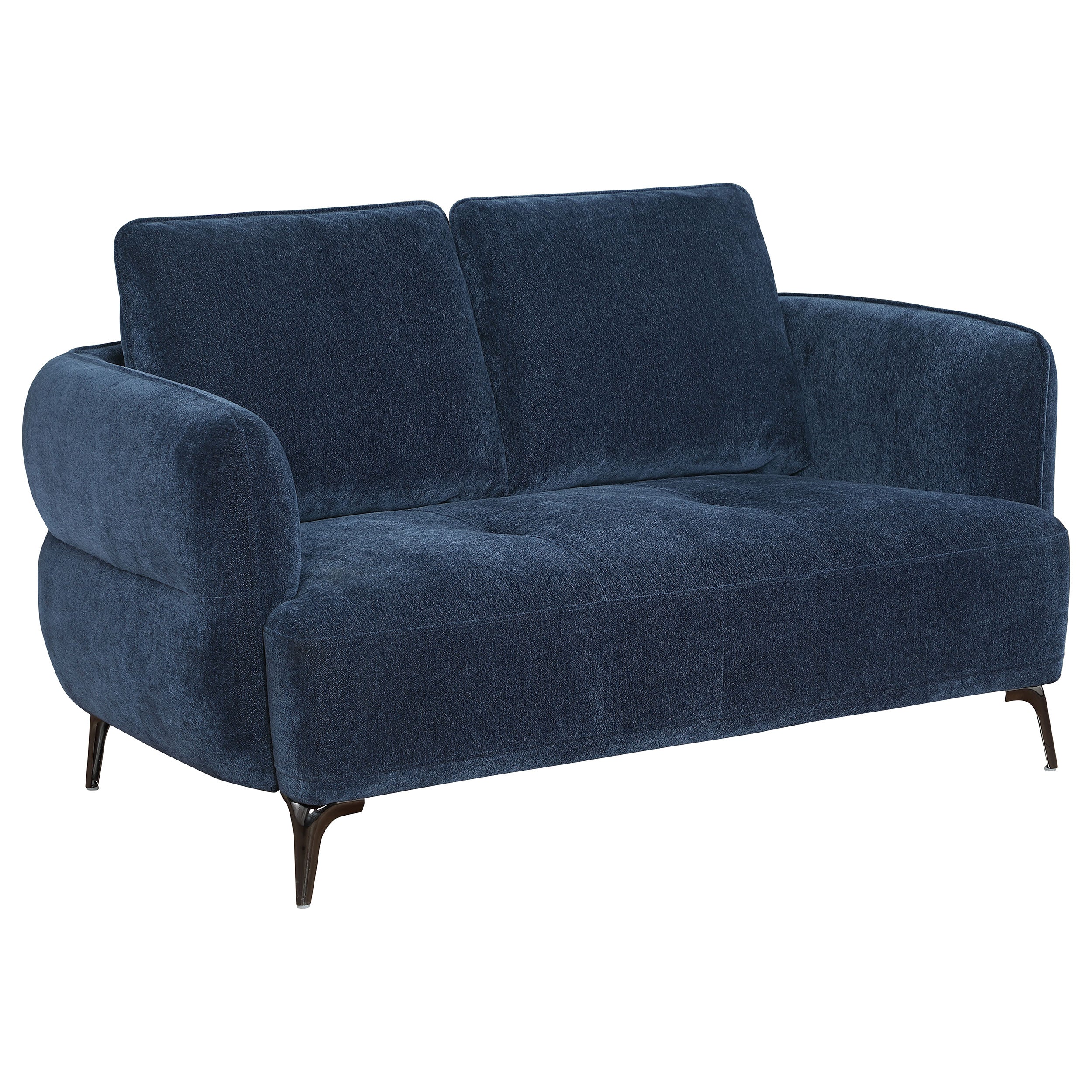 Lively Chenille Upholstered Sofa Set Blue