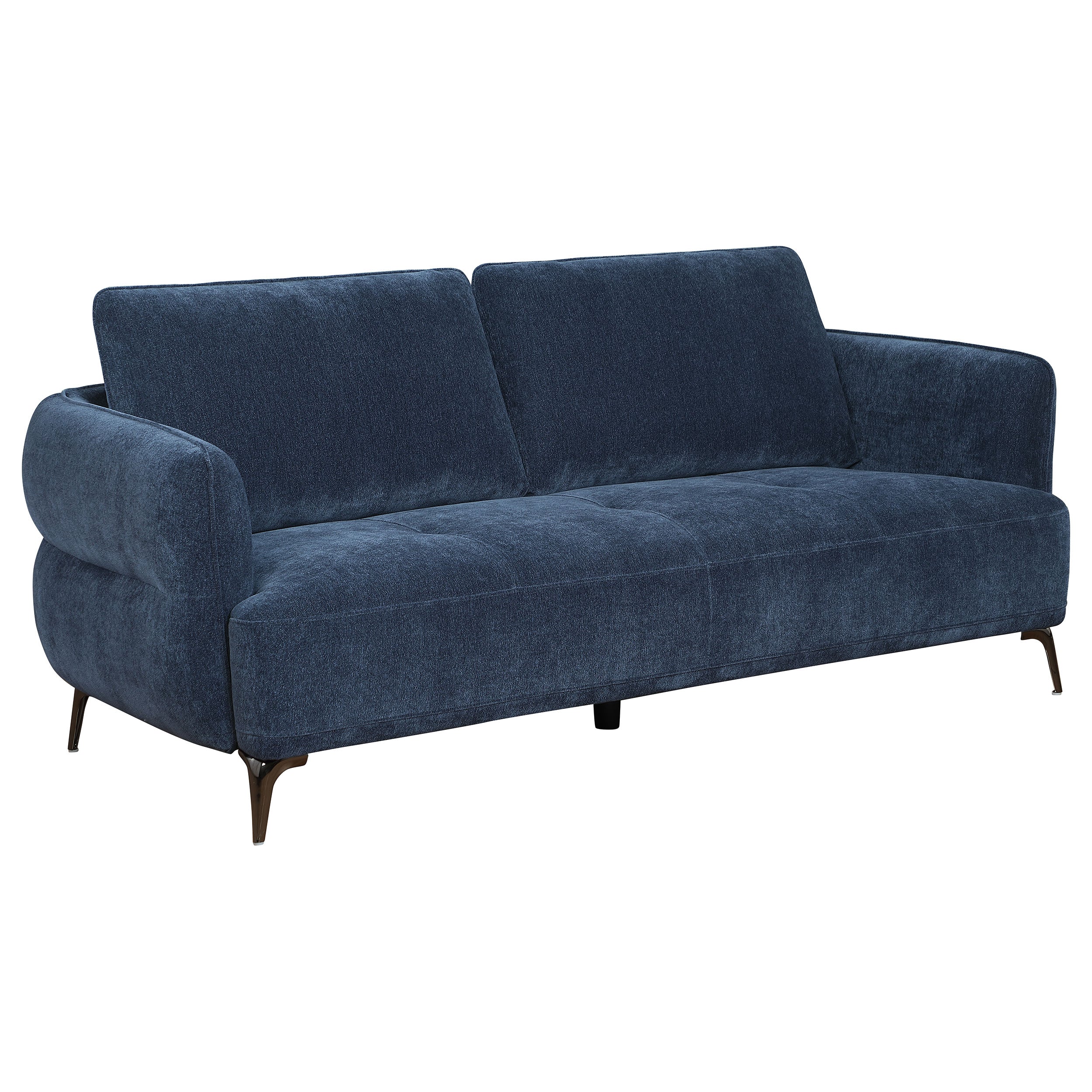 Lively Chenille Upholstered Sofa Set Blue