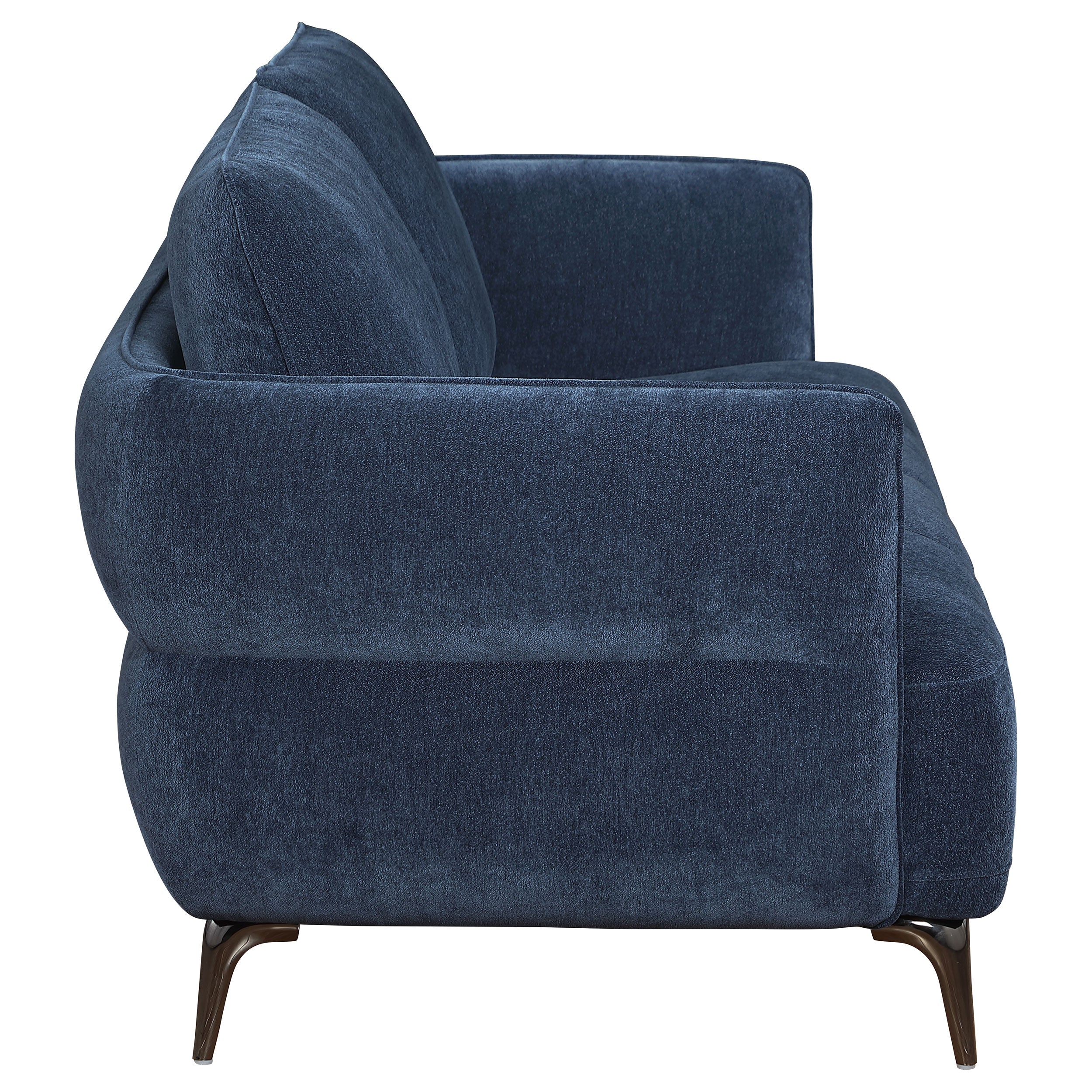 Lively Chenille Upholstered Sofa Set Blue