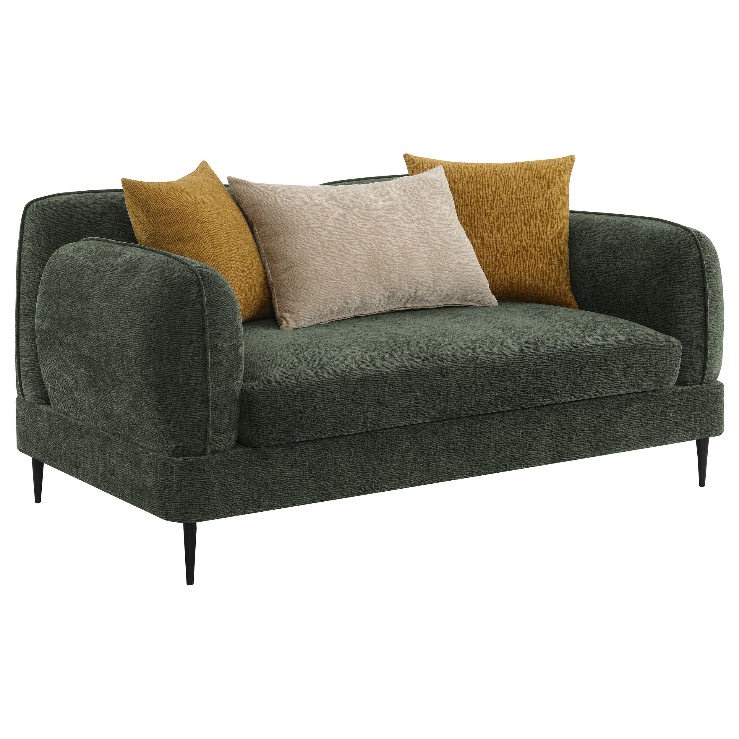 Jade Chenille Upholstered Sofa Set Green