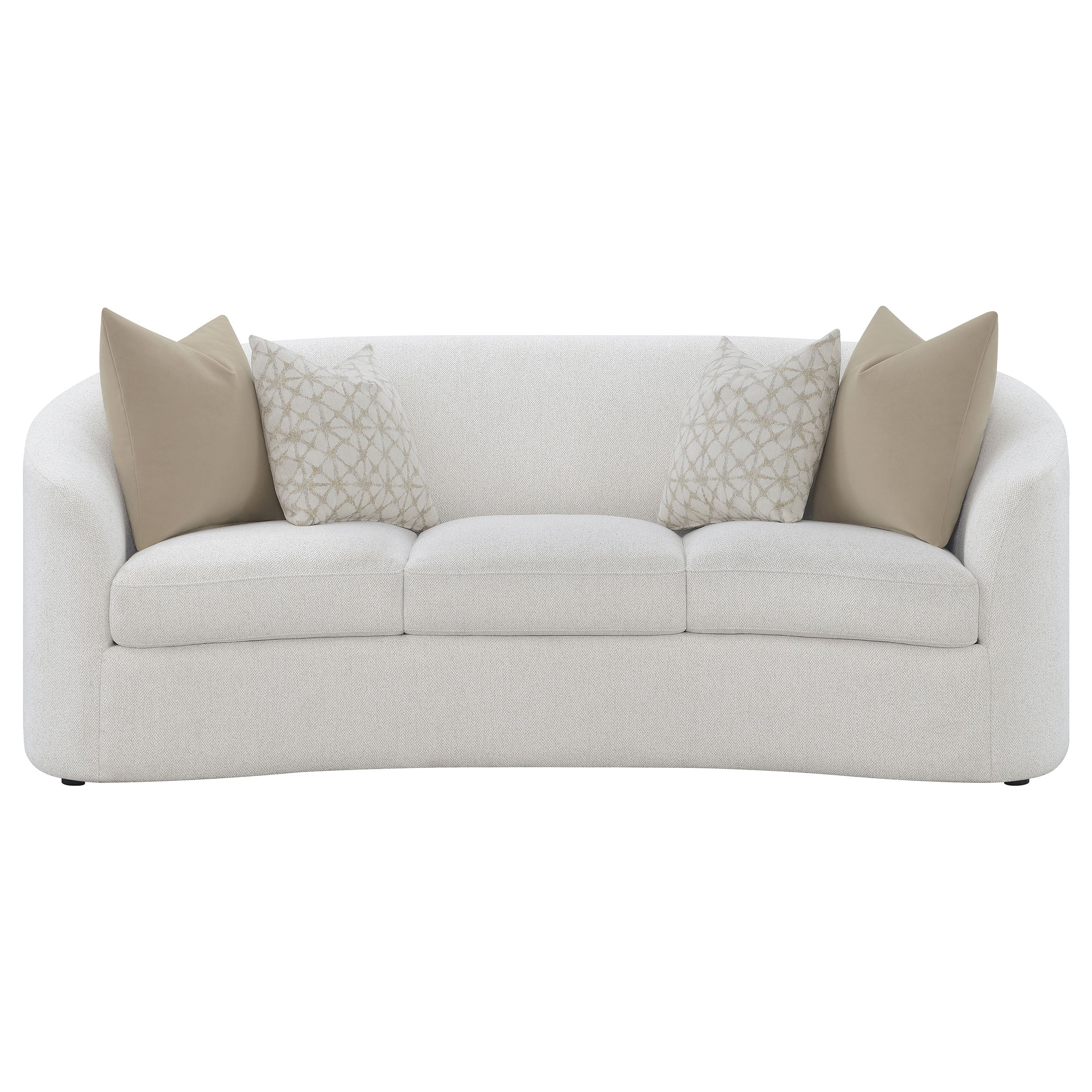 Rainn Boucle Upholstered Sloped Arm Sofa Set Latte