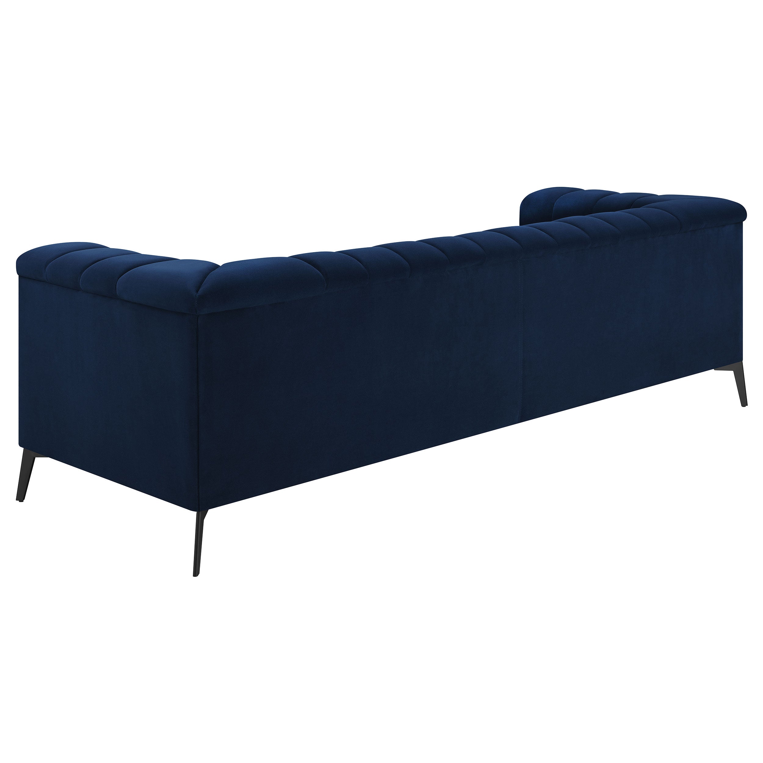 Chalet Upholstered Tuxedo Arm Tufted Sofa Set Blue