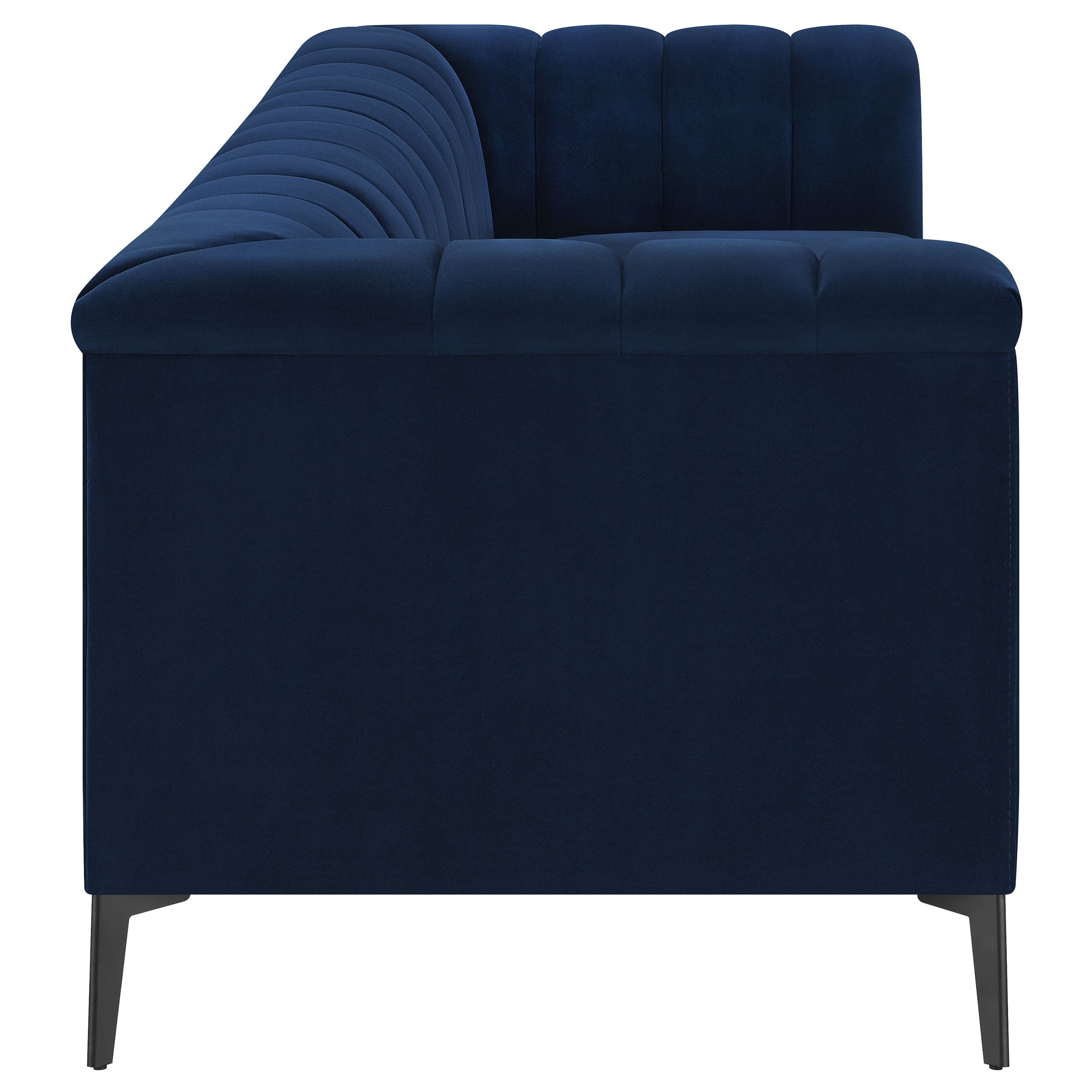 Chalet Upholstered Tuxedo Arm Tufted Sofa Set Blue