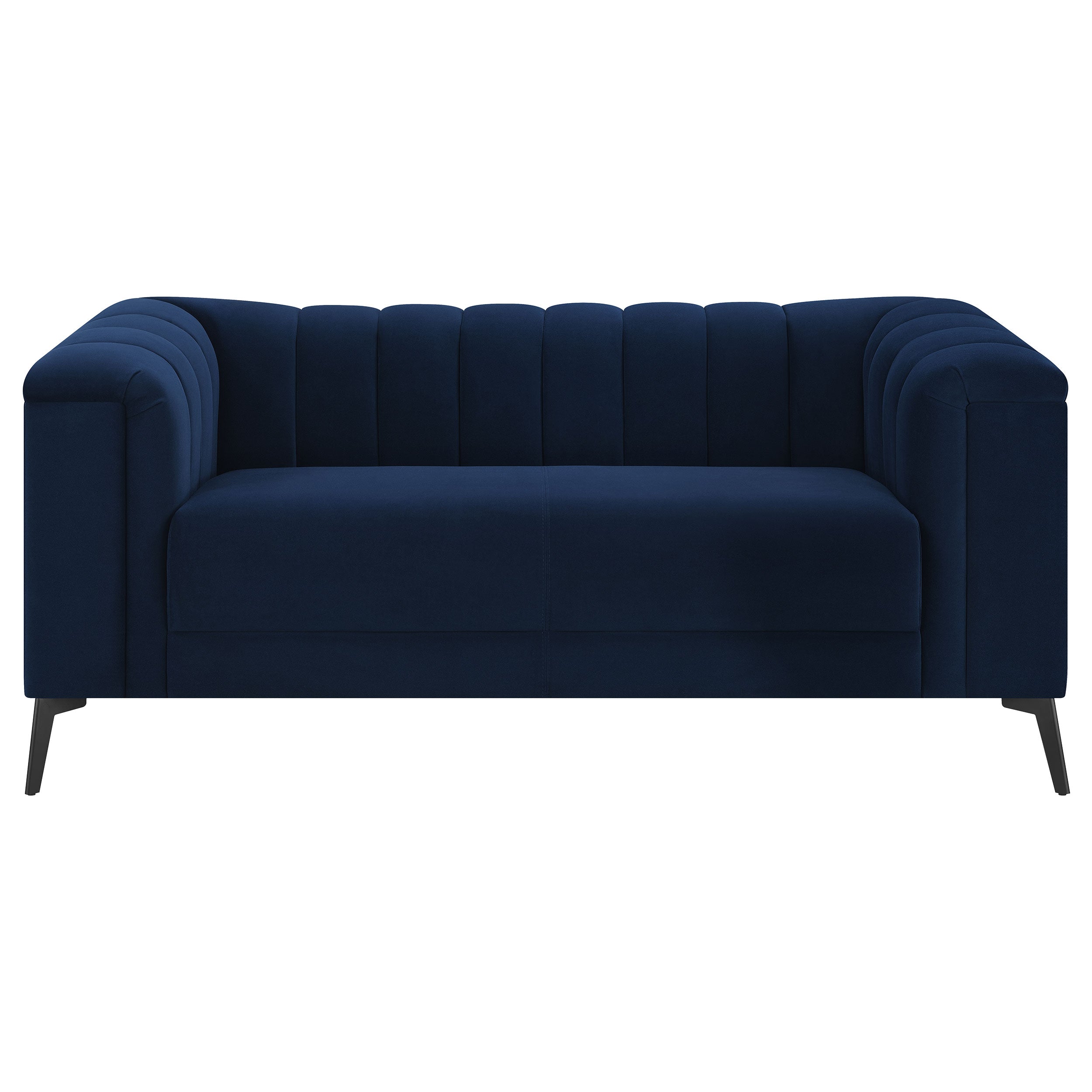 Chalet Upholstered Tuxedo Arm Tufted Sofa Set Blue