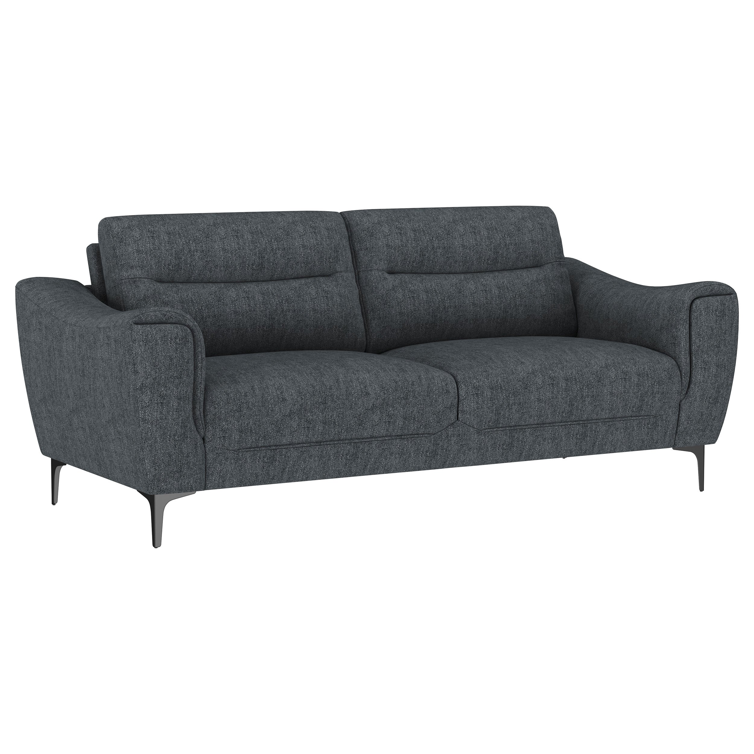 Nolan Upholstered Sofa Set Charcoal