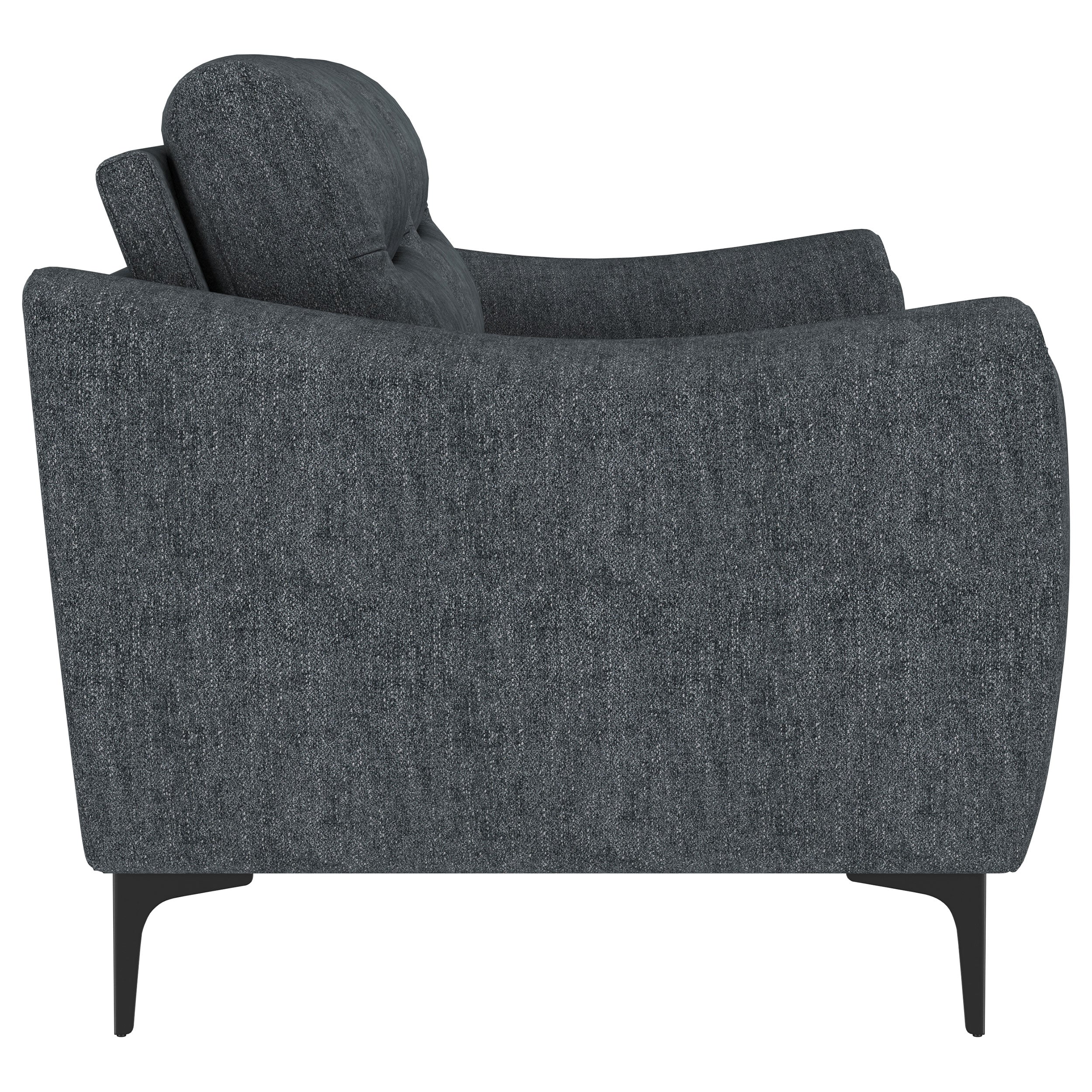 Nolan Upholstered Sofa Set Charcoal