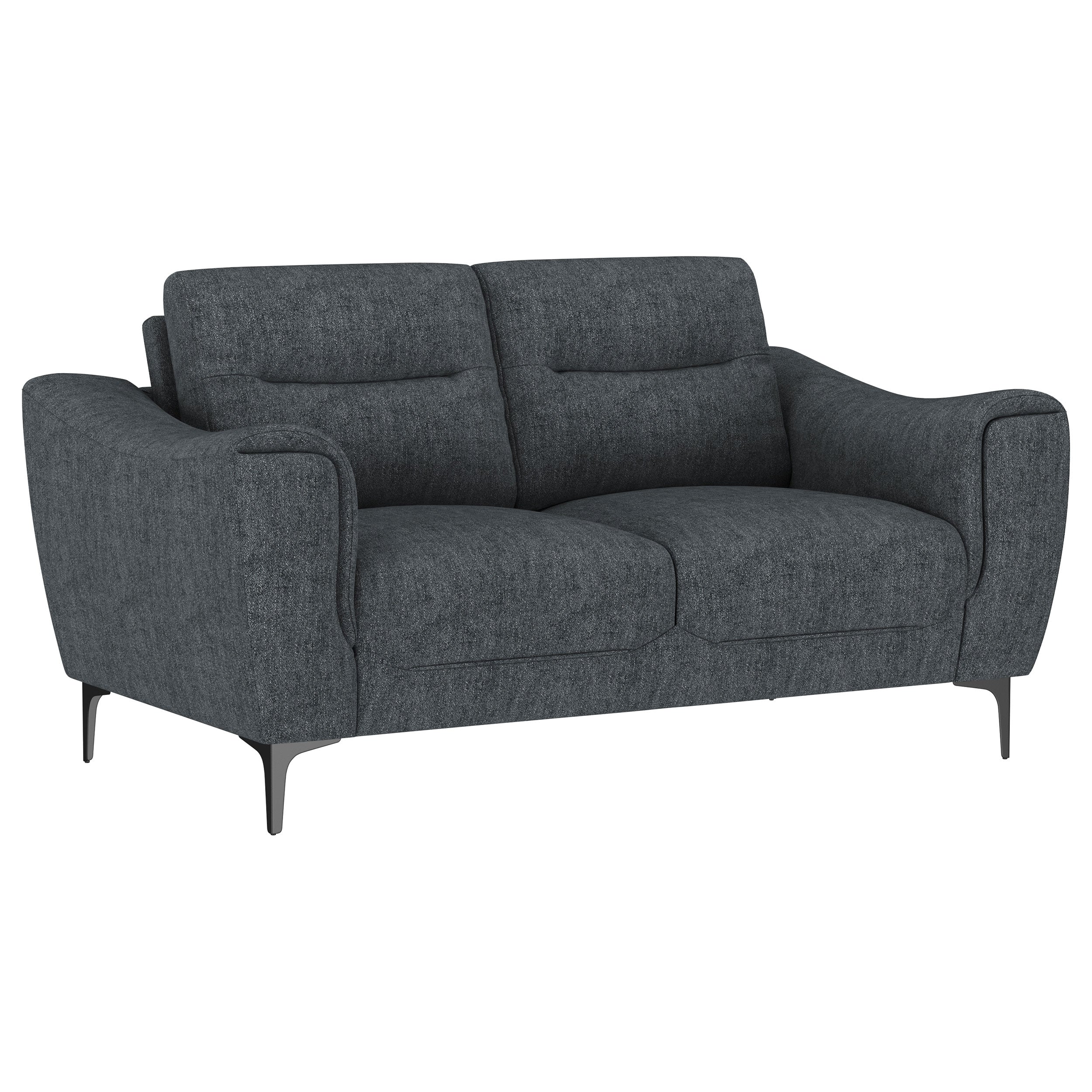 Nolan Upholstered Sofa Set Charcoal