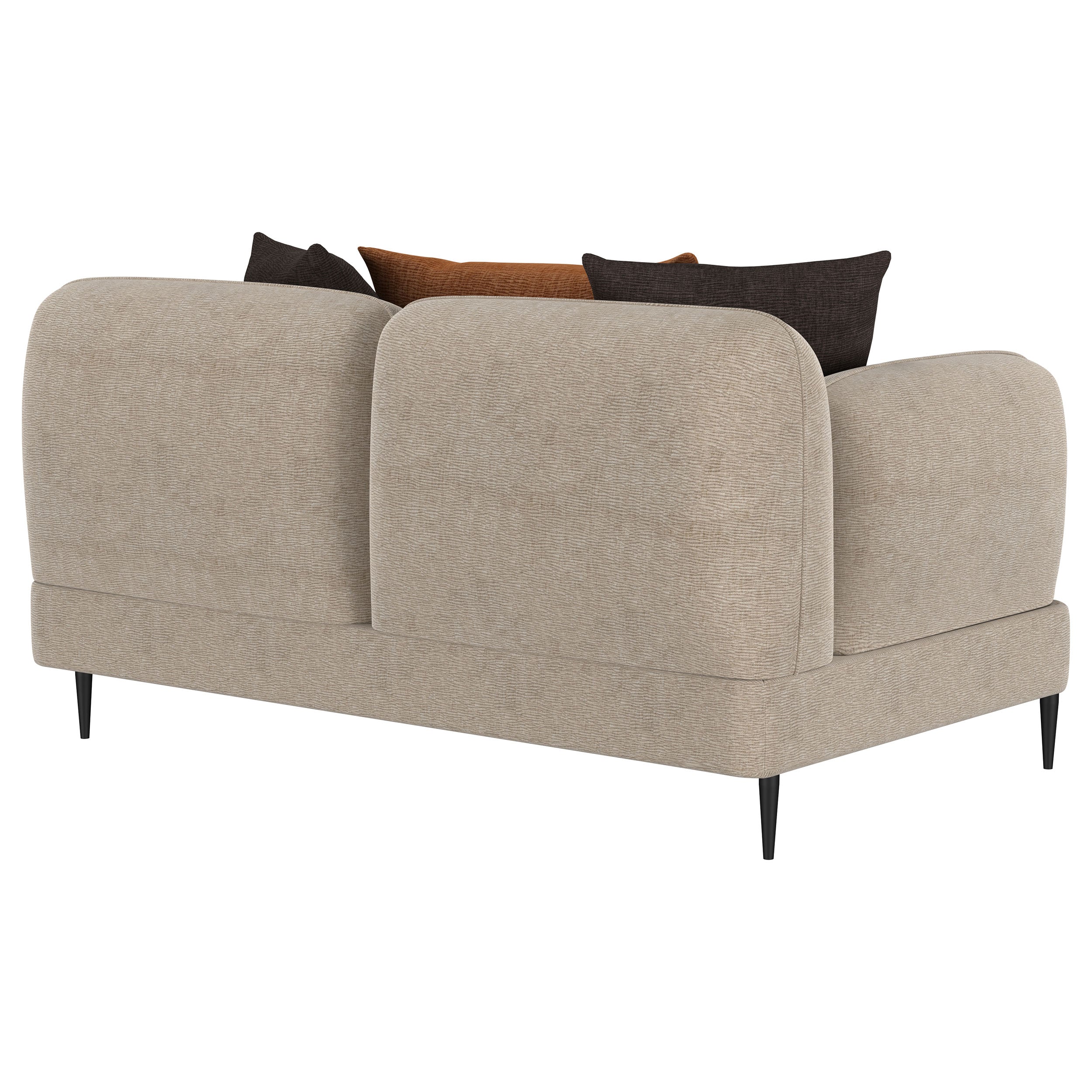 Jade Chenille Upholstered Modern Track Arm Loveseat Green