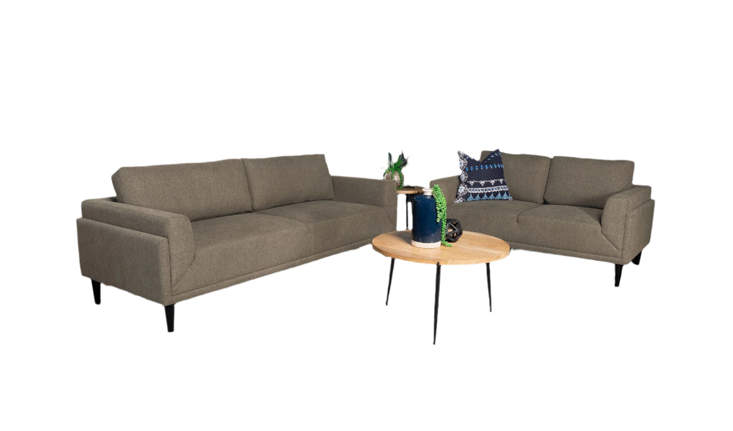 Rilynn Upholstered Track Arm Sofa Set Brown