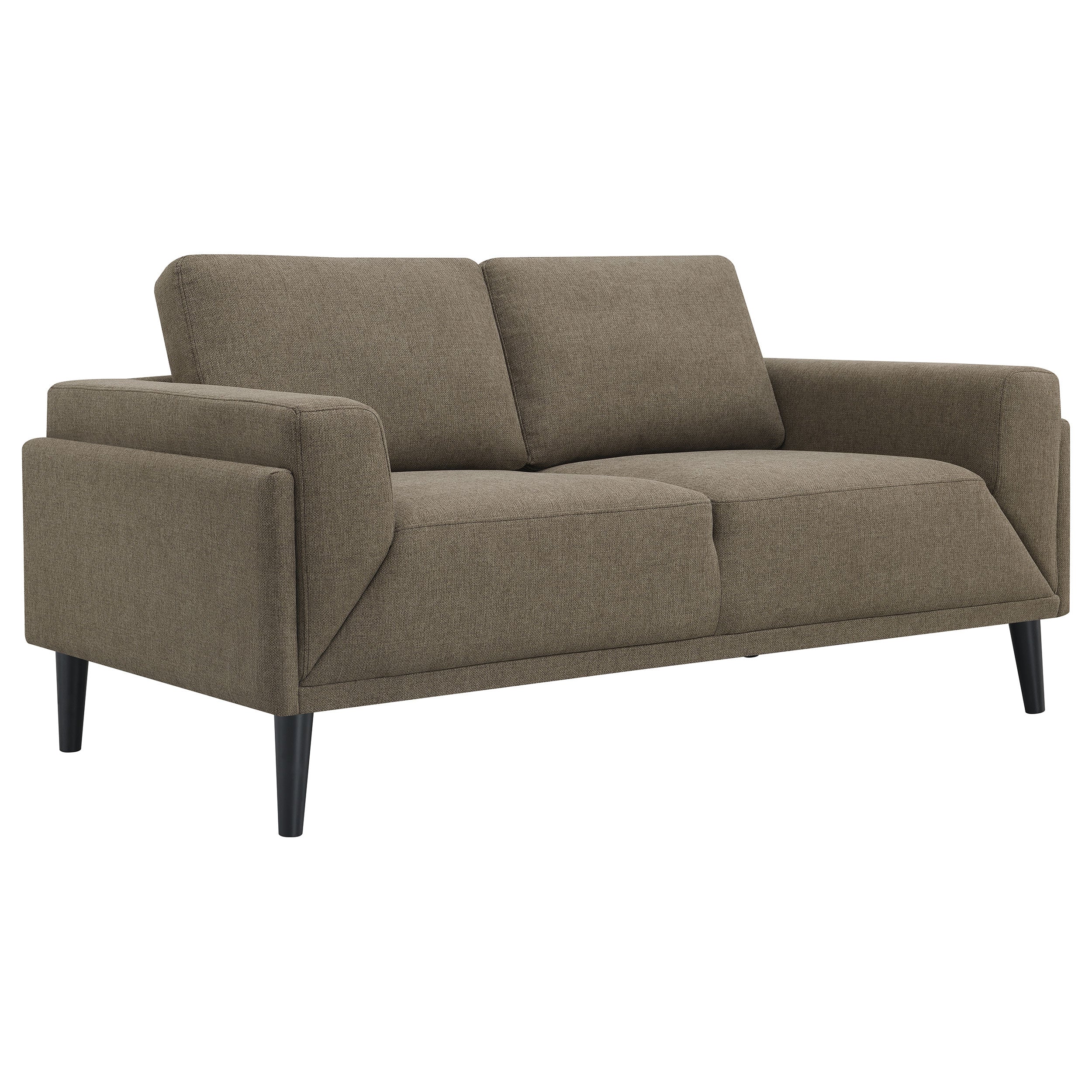 Rilynn Upholstered Track Arm Sofa Set Brown