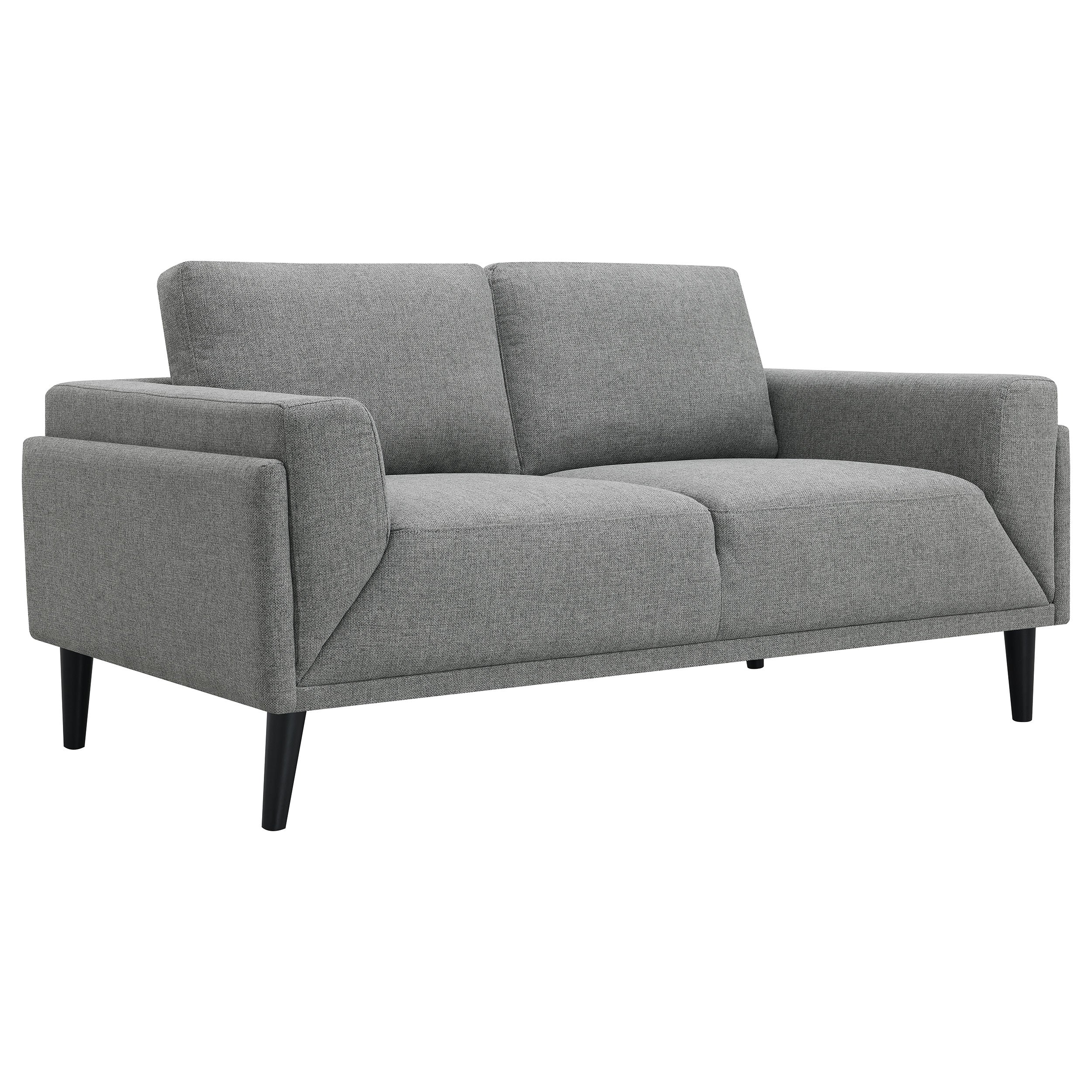 Rilynn Upholstered Track Arm Sofa Set Brown