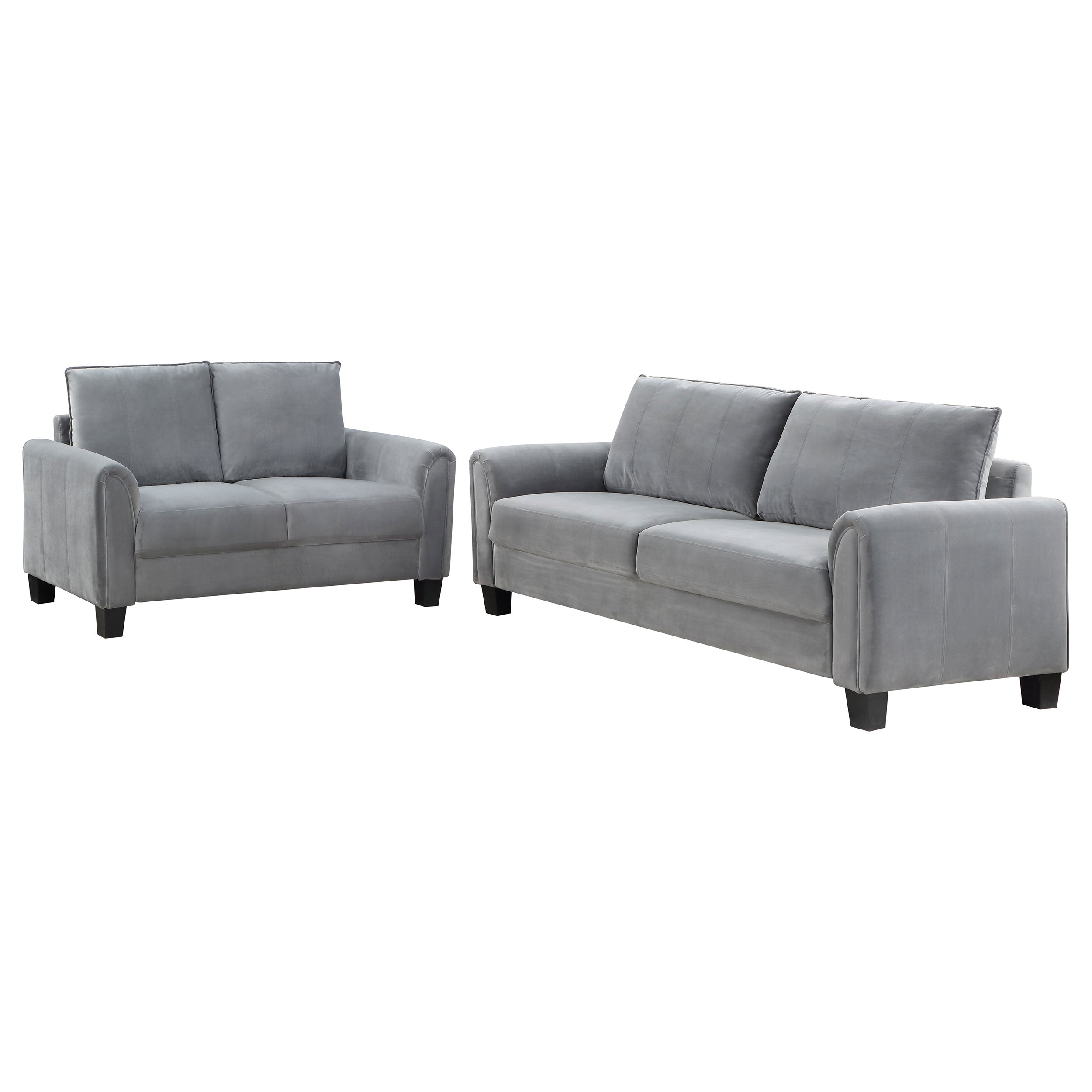 Davis Upholstered Rolled Arm Sofa Grey
