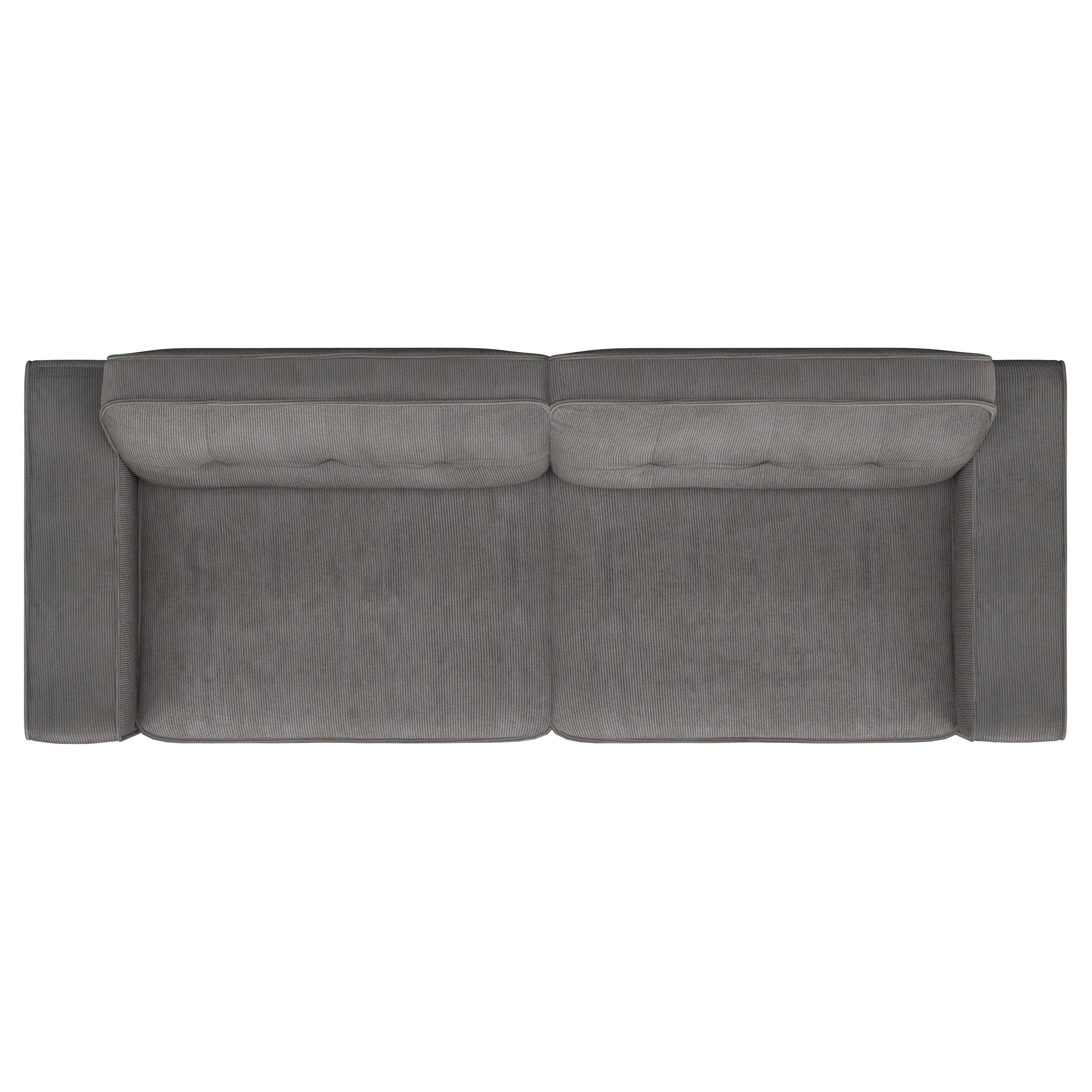 Deerhurst Upholstered Track Arm Sofa Set Charcoal