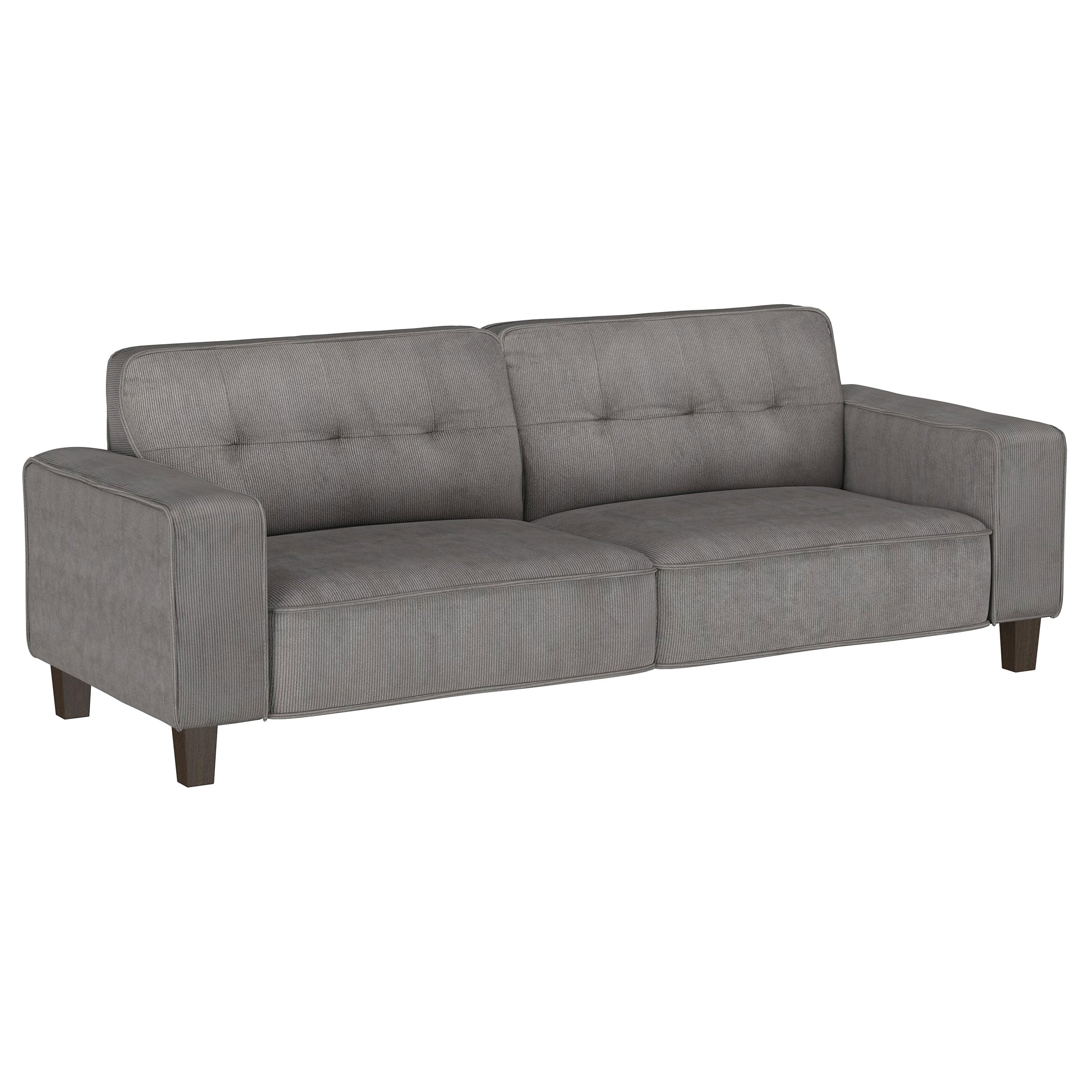 Deerhurst Upholstered Track Arm Sofa Set Charcoal