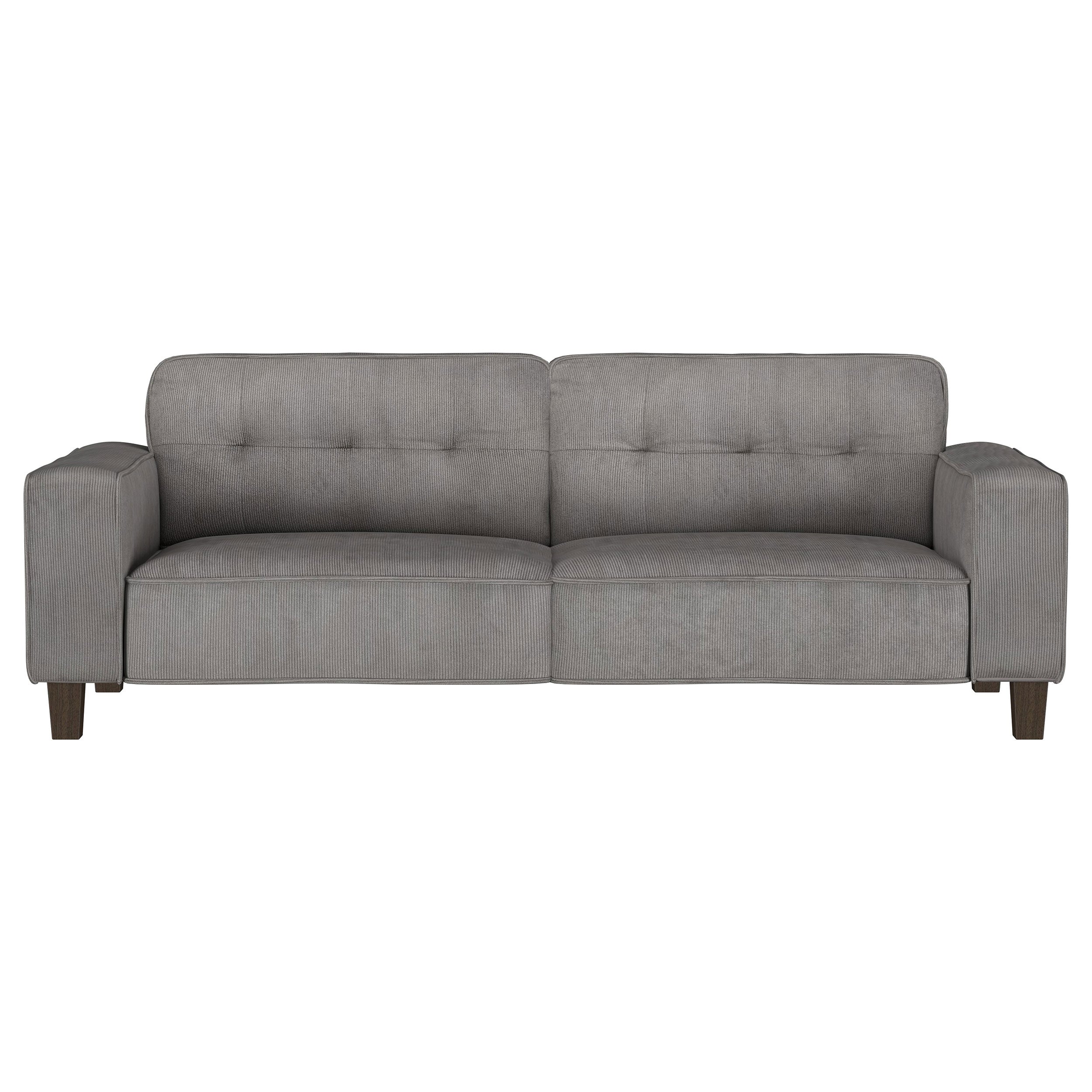 Deerhurst Upholstered Track Arm Sofa Set Charcoal