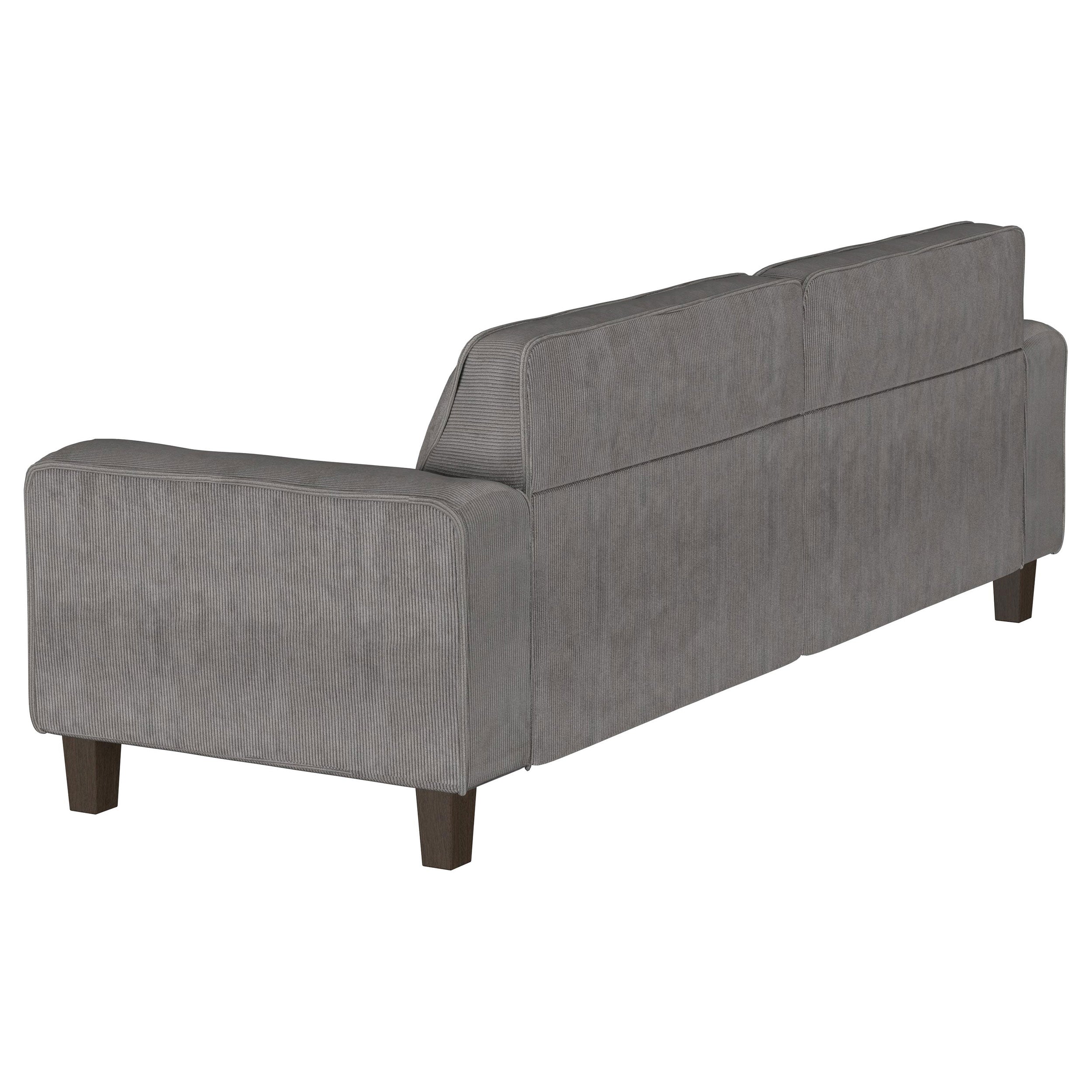 Deerhurst Upholstered Track Arm Sofa Set Charcoal