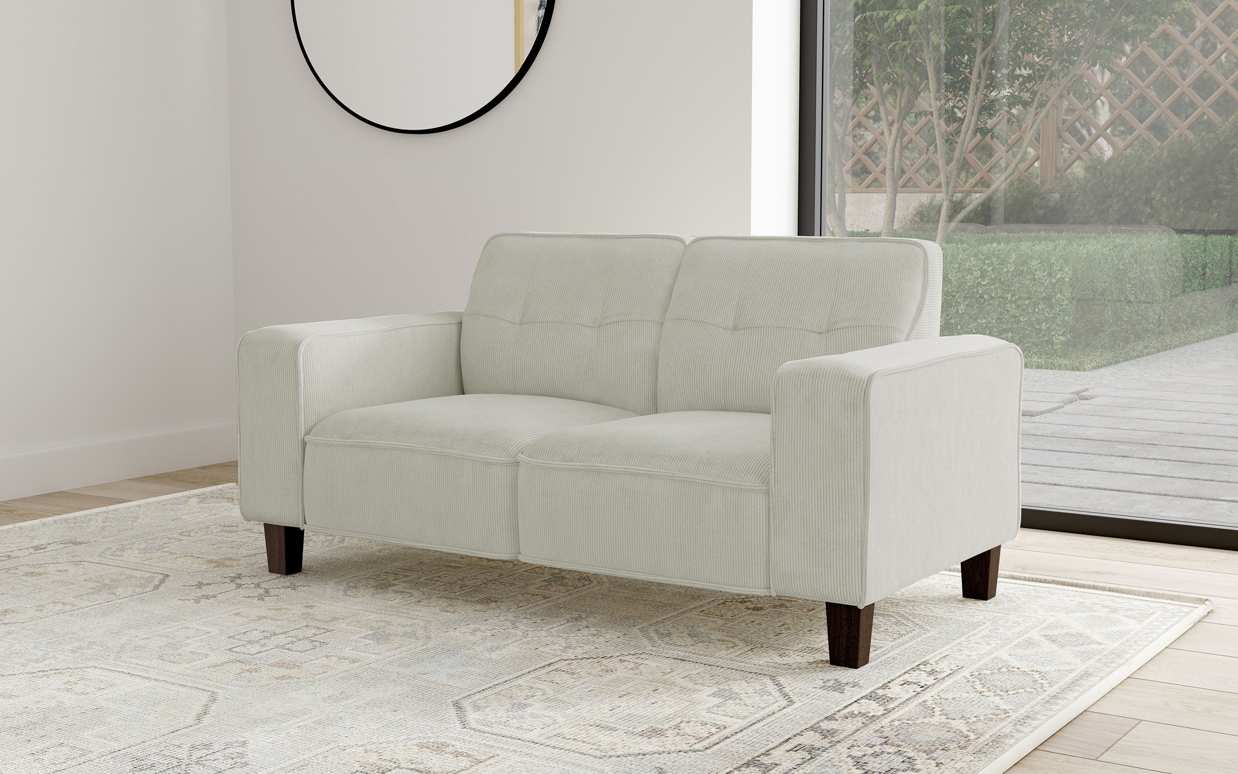 Deerhurst Upholstered Track Arm Tufted Loveseat Charcoal