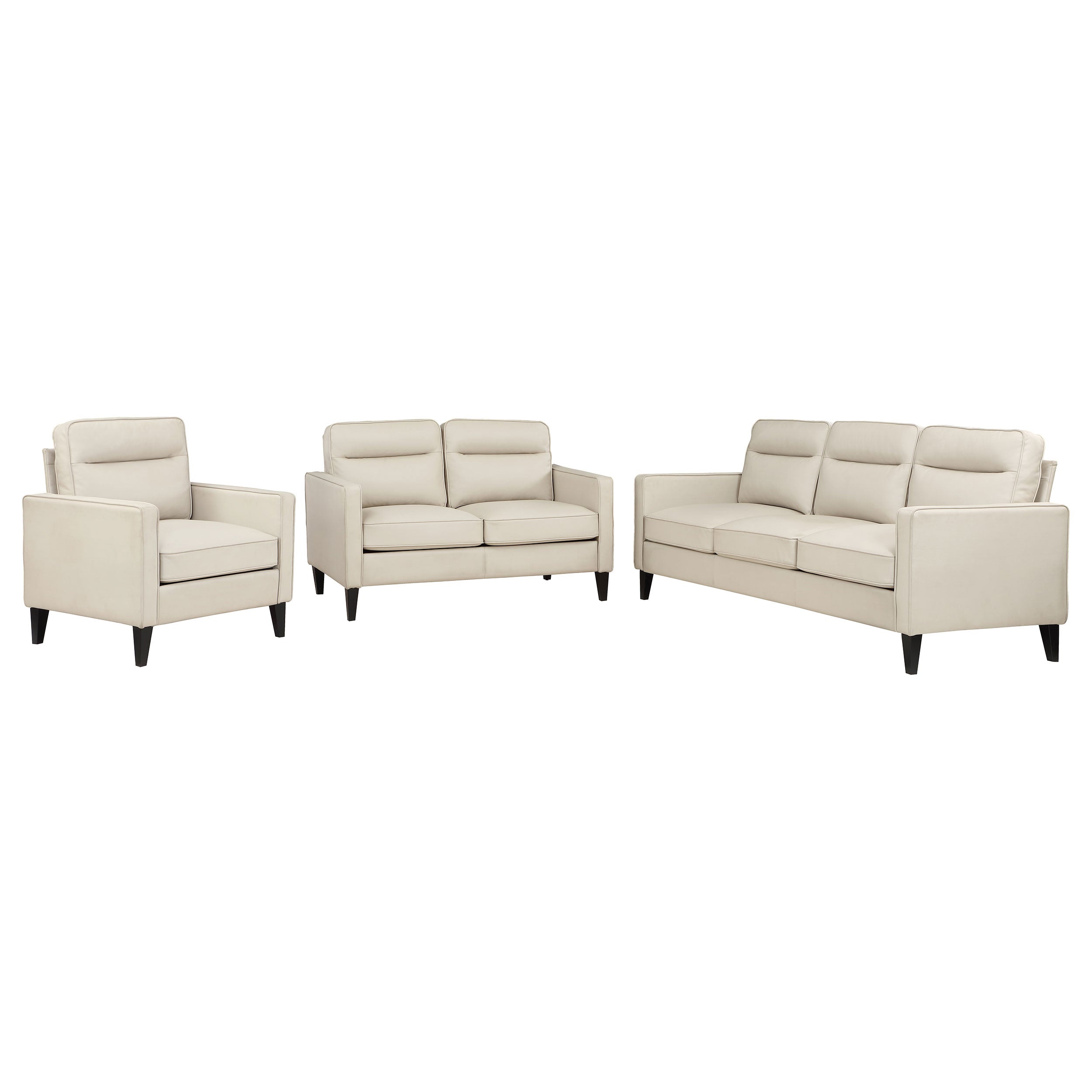 Jonah Upholstered Track Arm Sofa Set Green