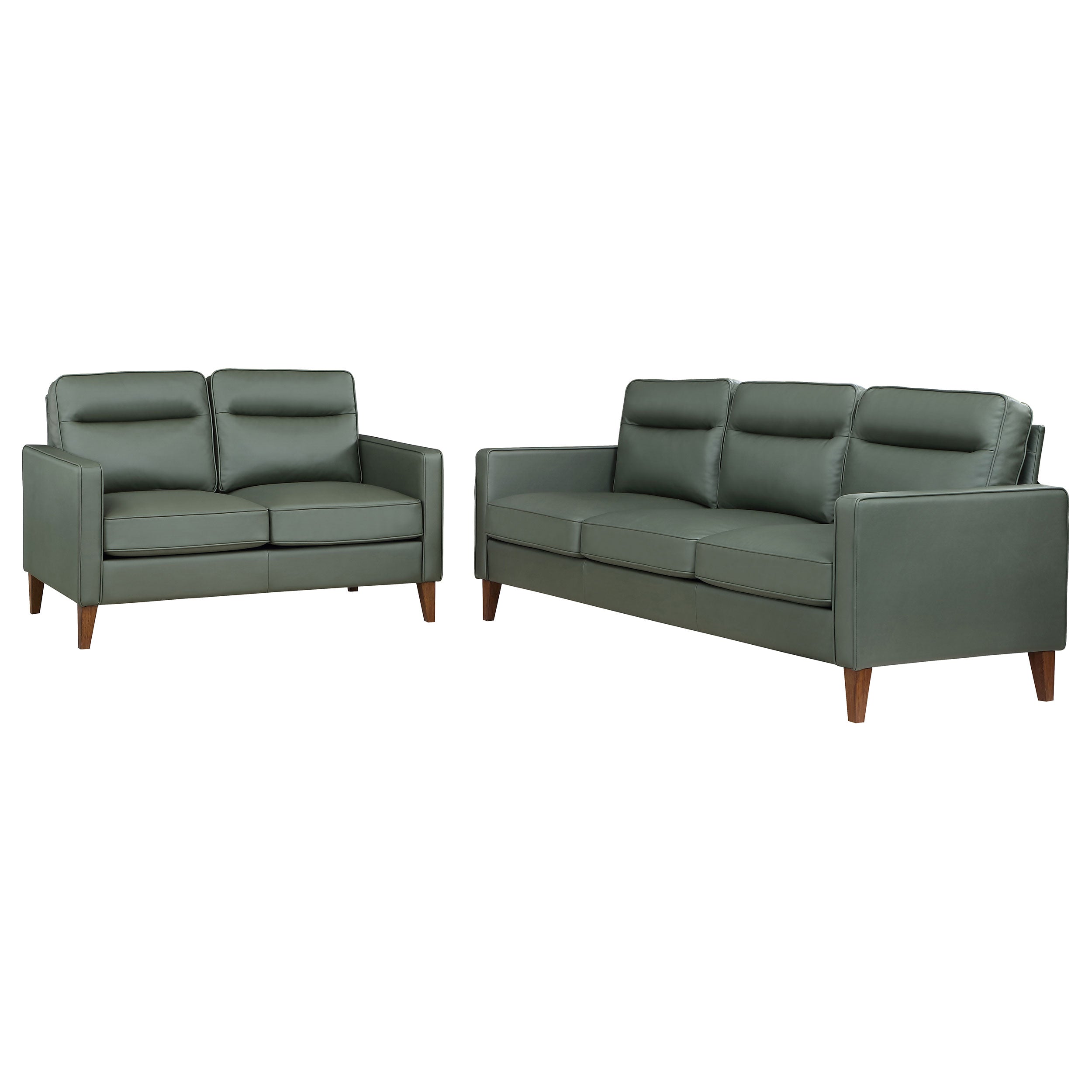 Jonah Upholstered Track Arm Sofa Set Green