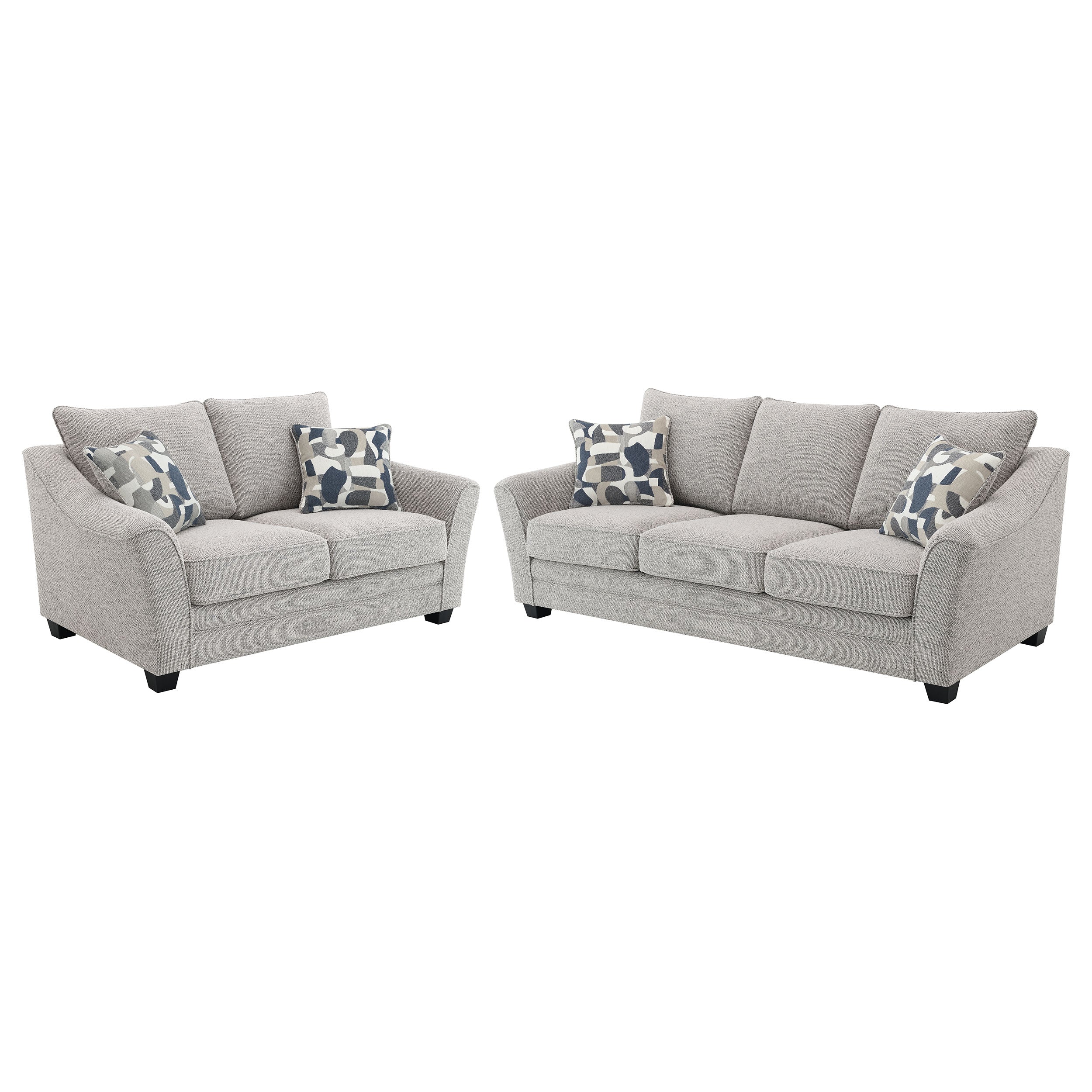Tomkins Boucle Upholstered Sofa Set Light Grey
