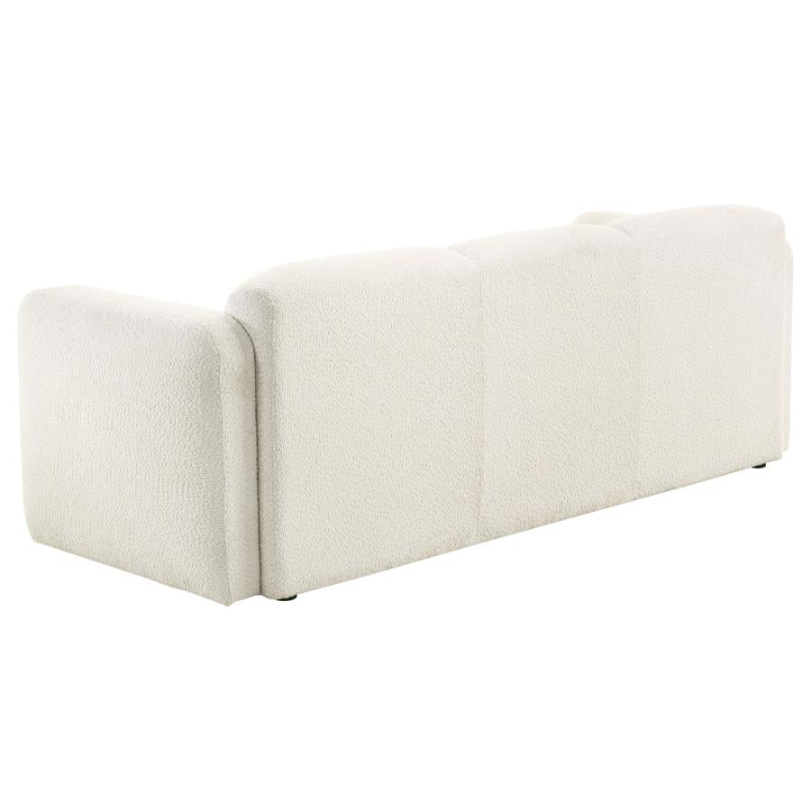 Dorset Round Track Arm Sofa Set (White & Brown)