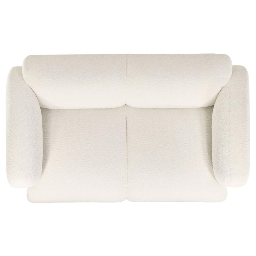 Dorset Round Track Arm Sofa Set (White & Brown)
