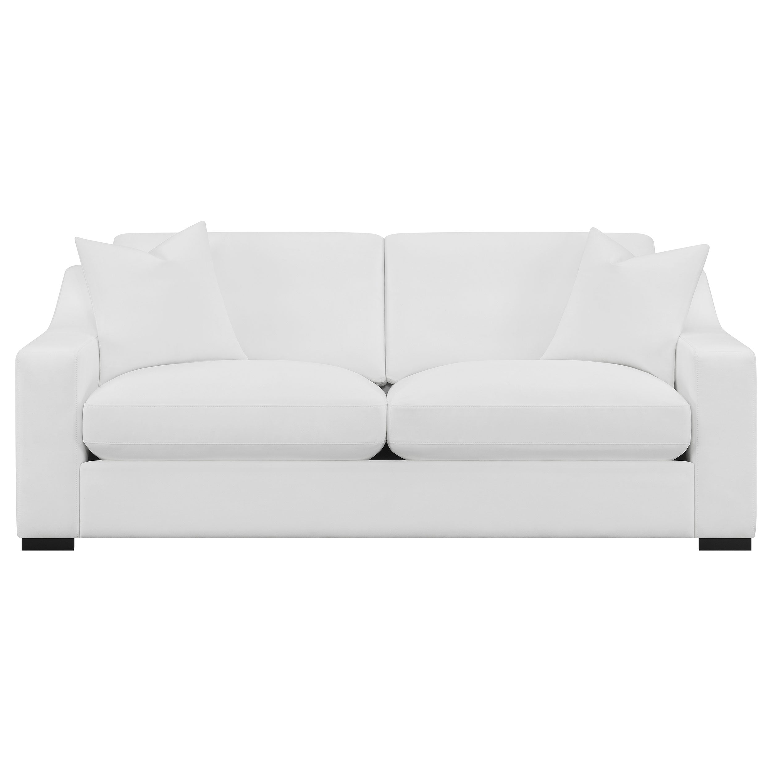 Ashlyn Upholstered Sloped Arm Sofa Set White