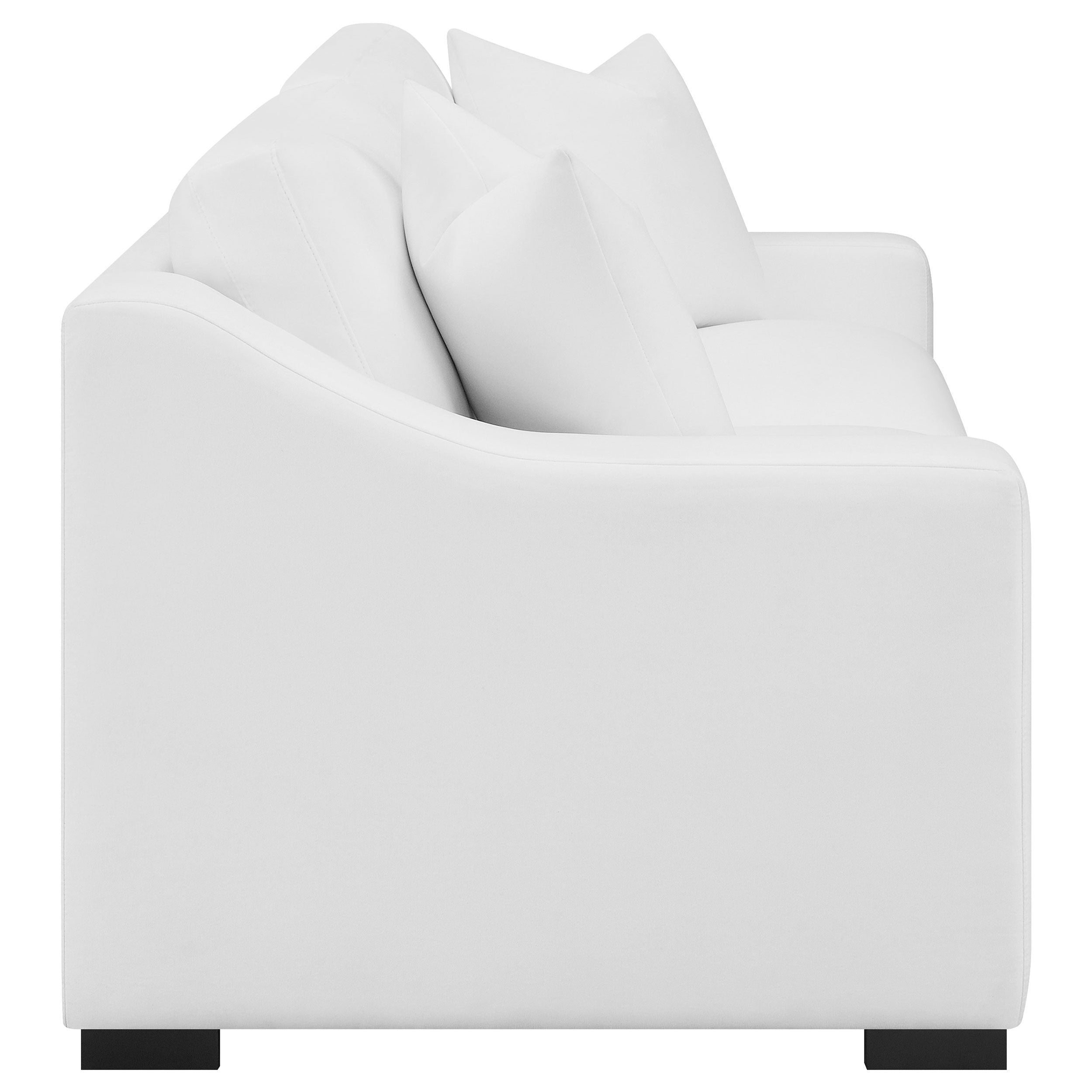 Ashlyn Upholstered Sloped Arm Sofa Set White