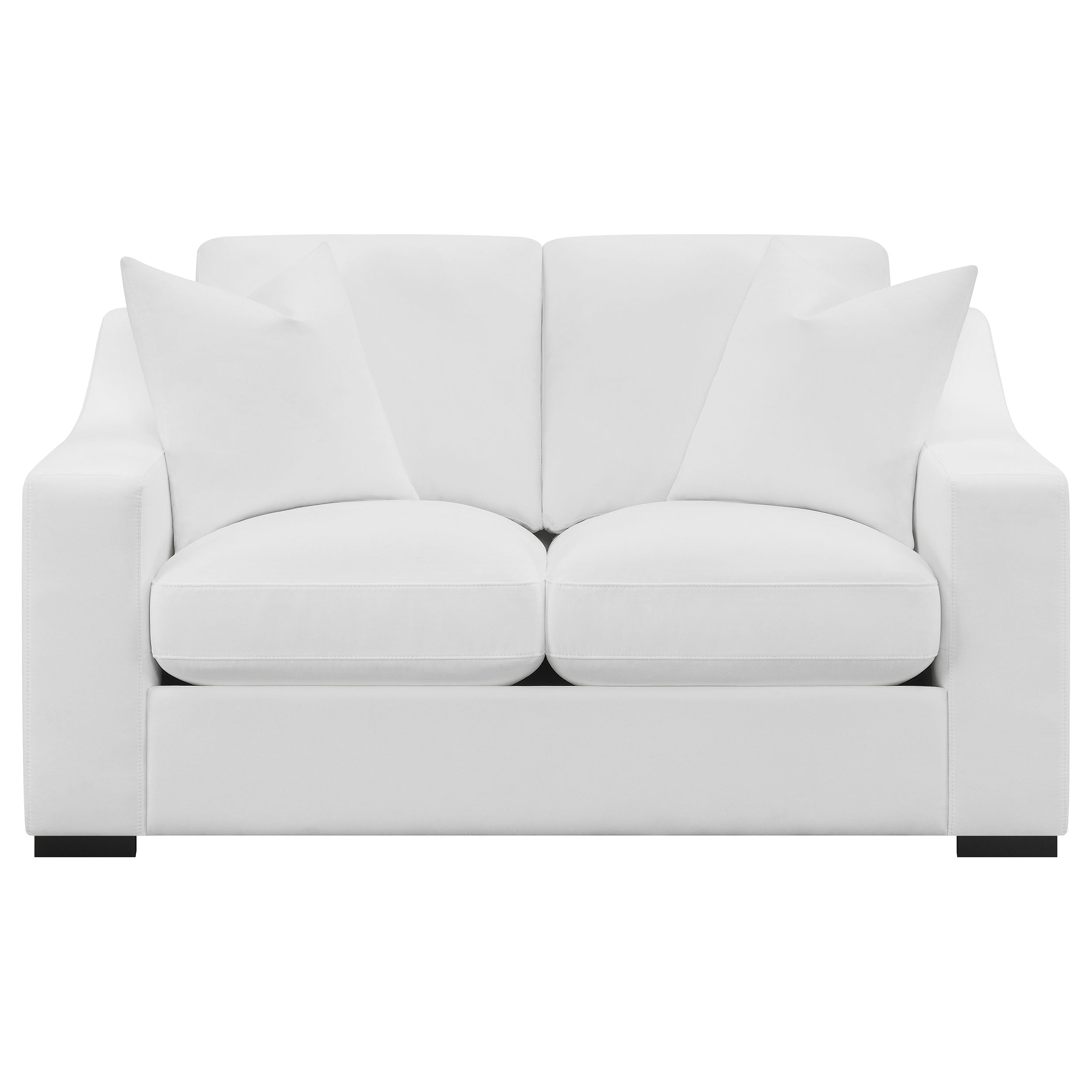 Ashlyn Upholstered Sloped Arm Sofa Set White