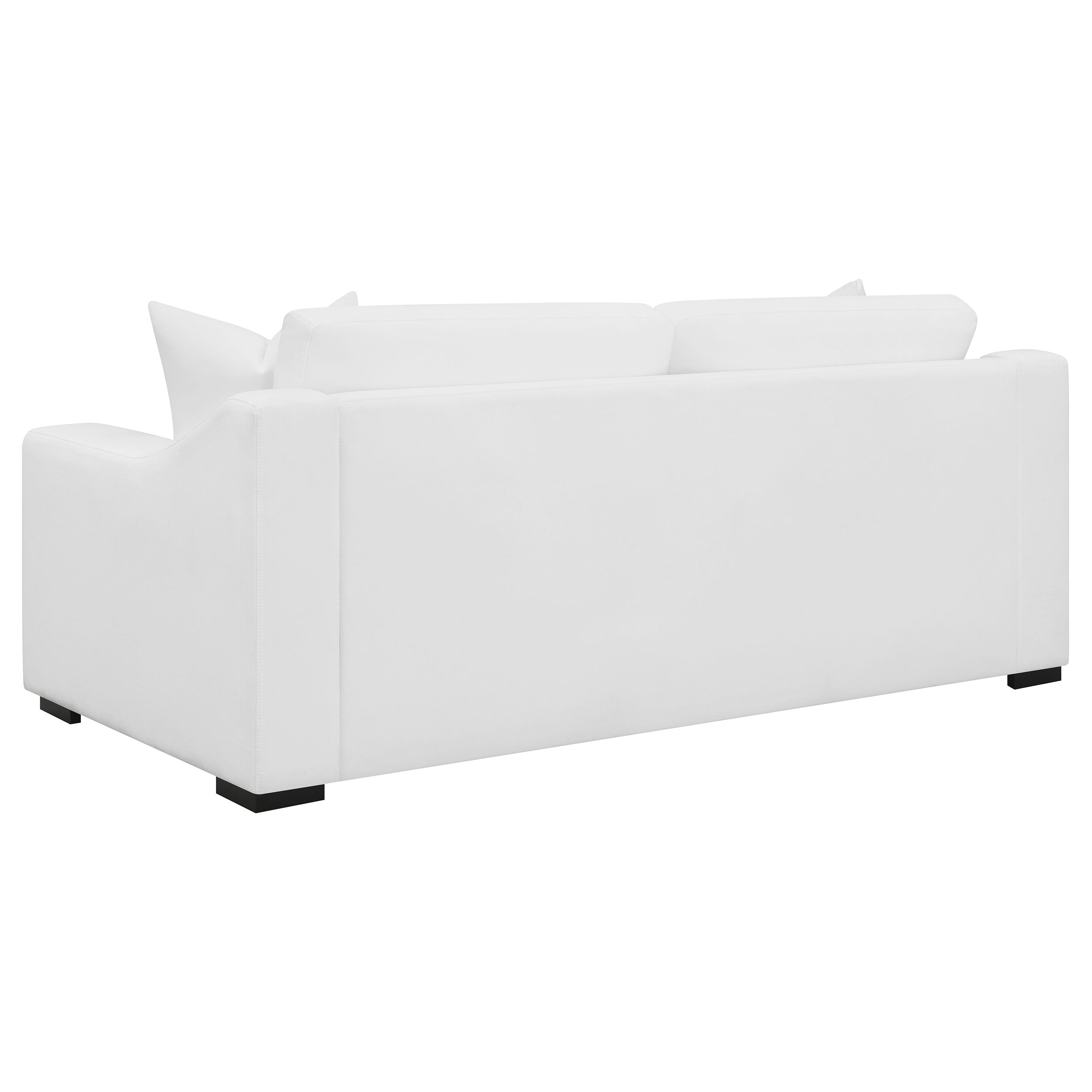 Ashlyn Upholstered Sloped Arm Sofa Set White