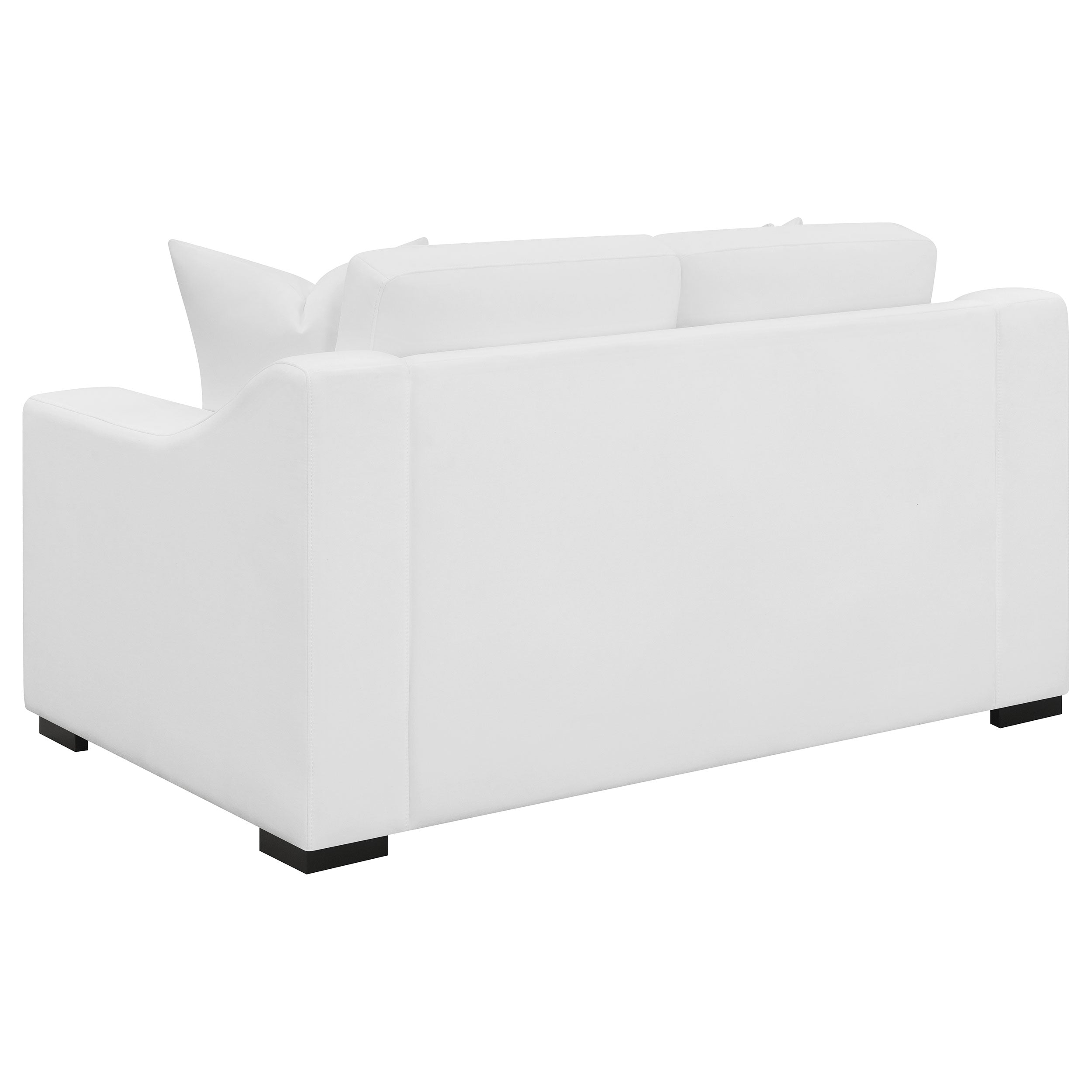 Ashlyn Upholstered Sloped Arm Sofa Set White
