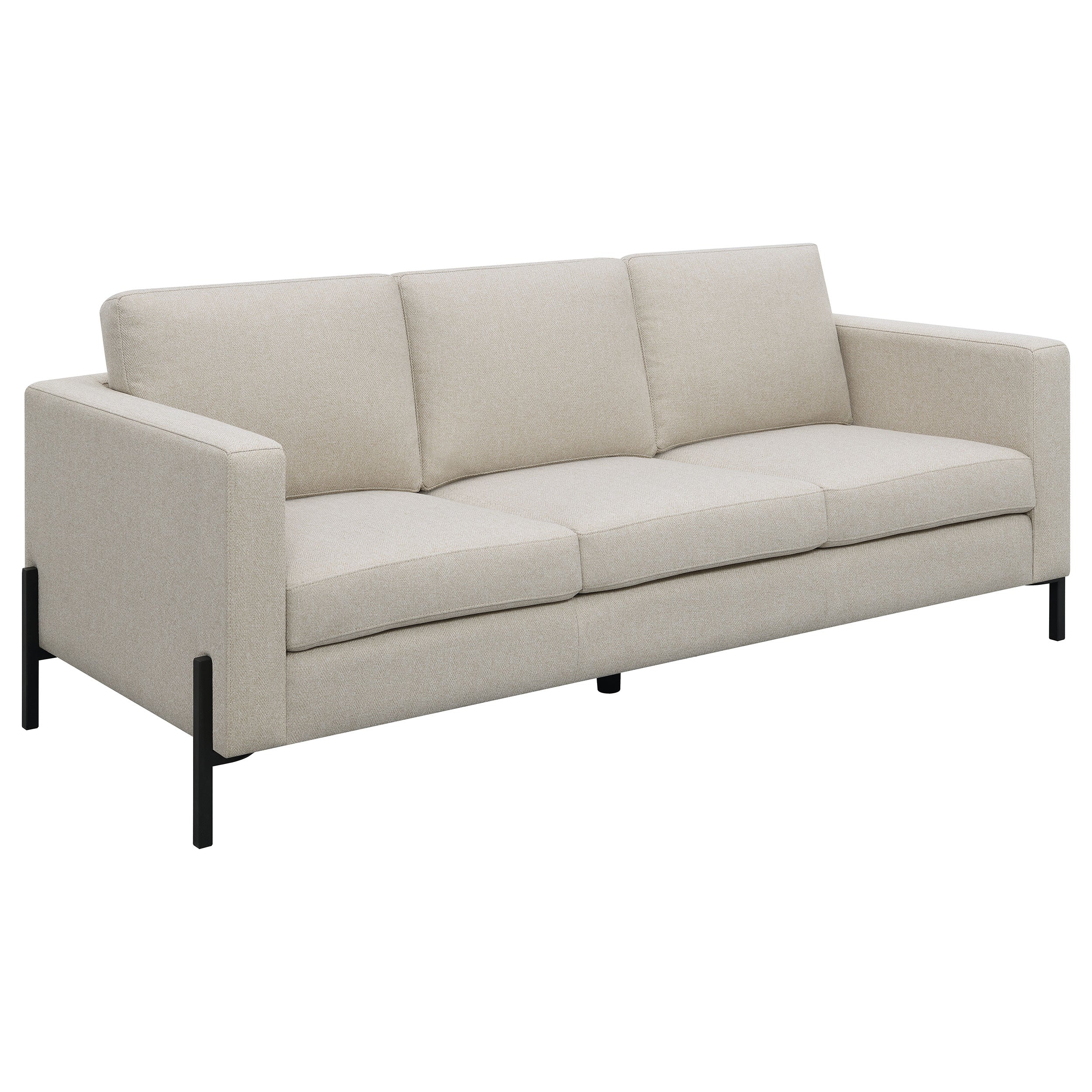 Tilly Upholstered Track Arm Sofa Set Oatmeal