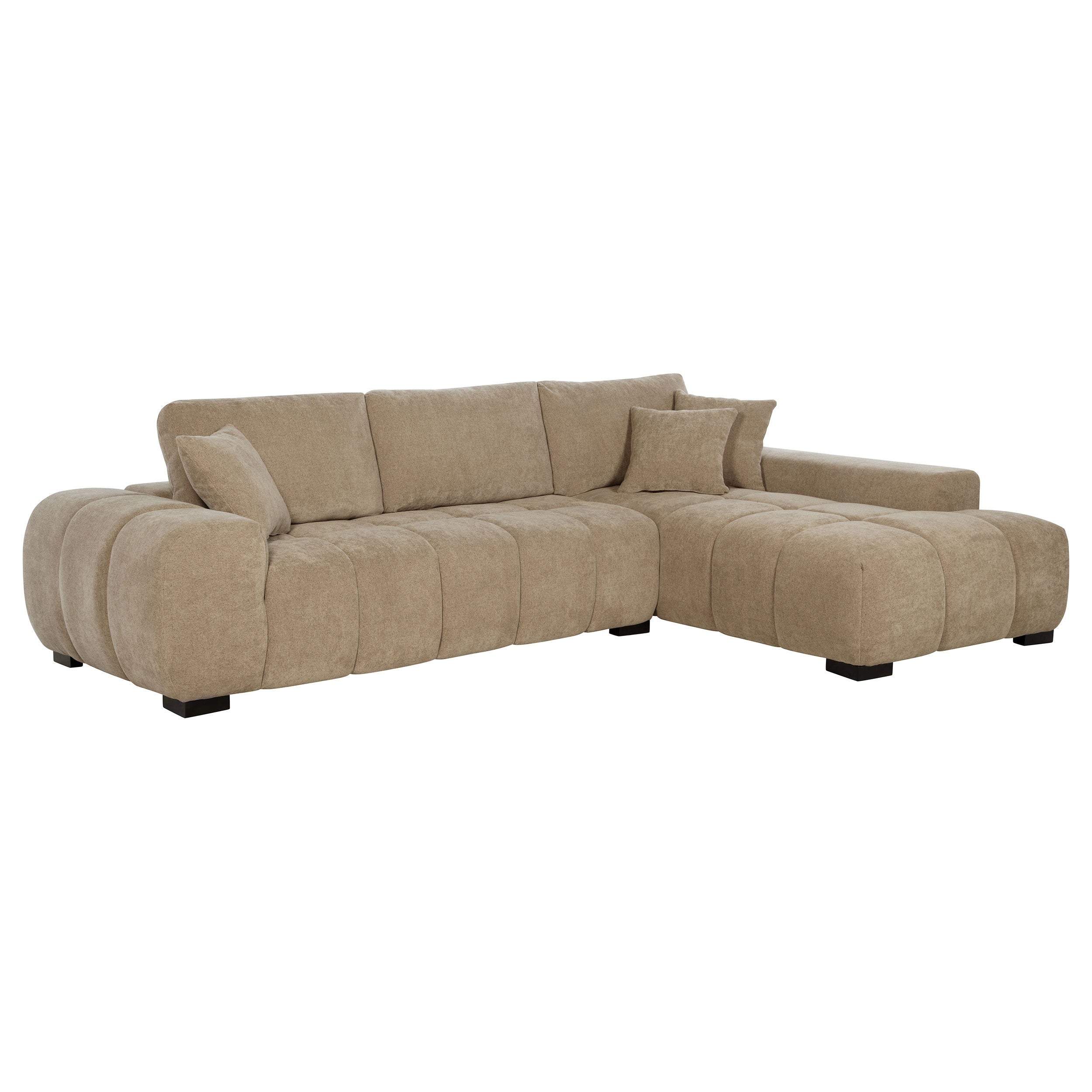 Octavia Sectional Chaise Sofa (Grey & Camel)
