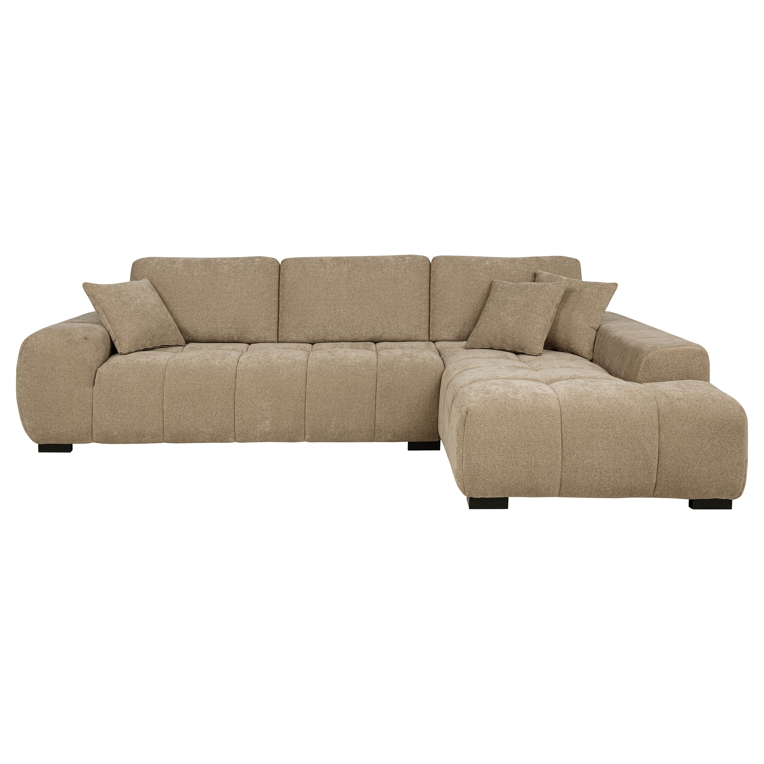 Octavia Sectional Chaise Sofa (Grey & Camel)