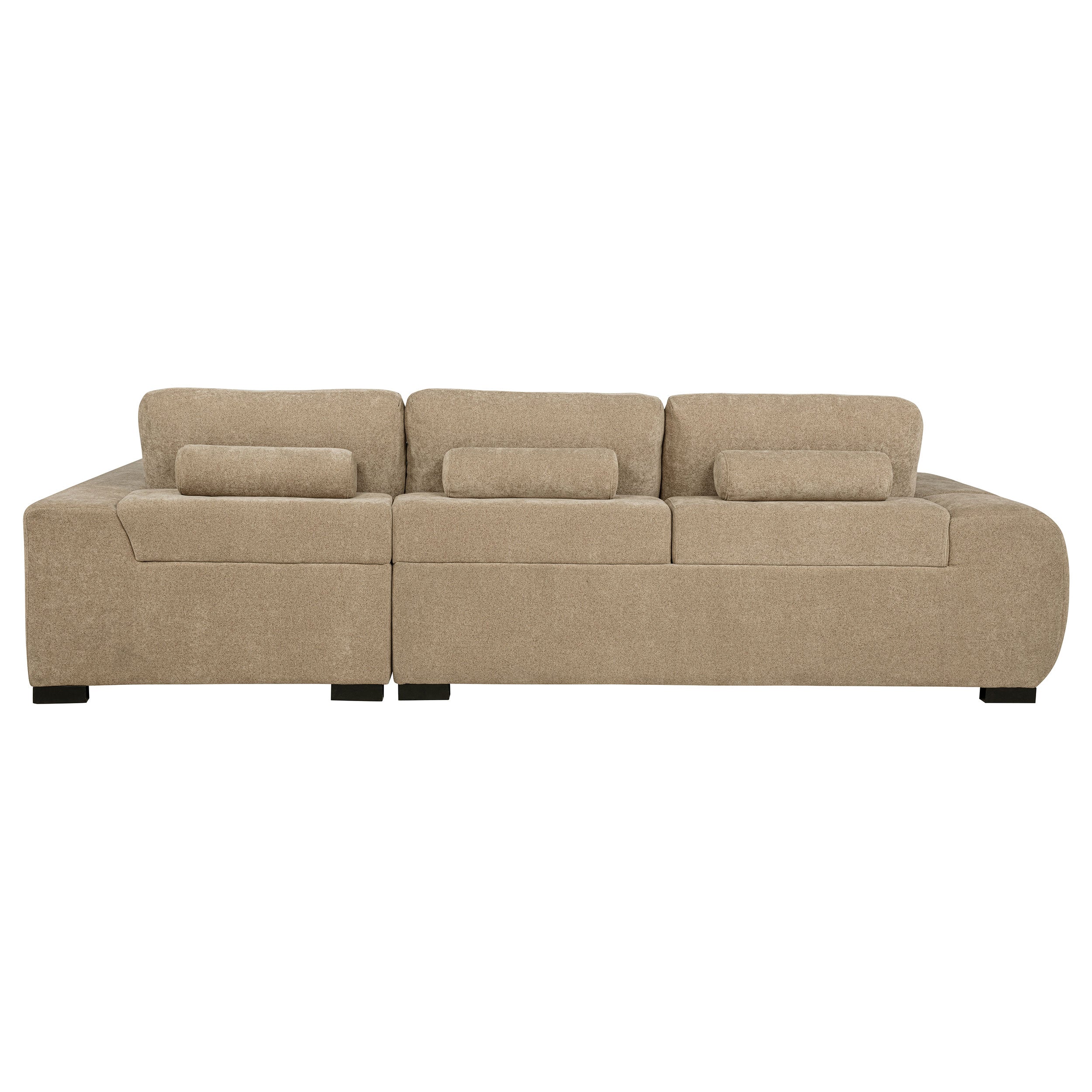 Octavia Sectional Chaise Sofa (Grey & Camel)