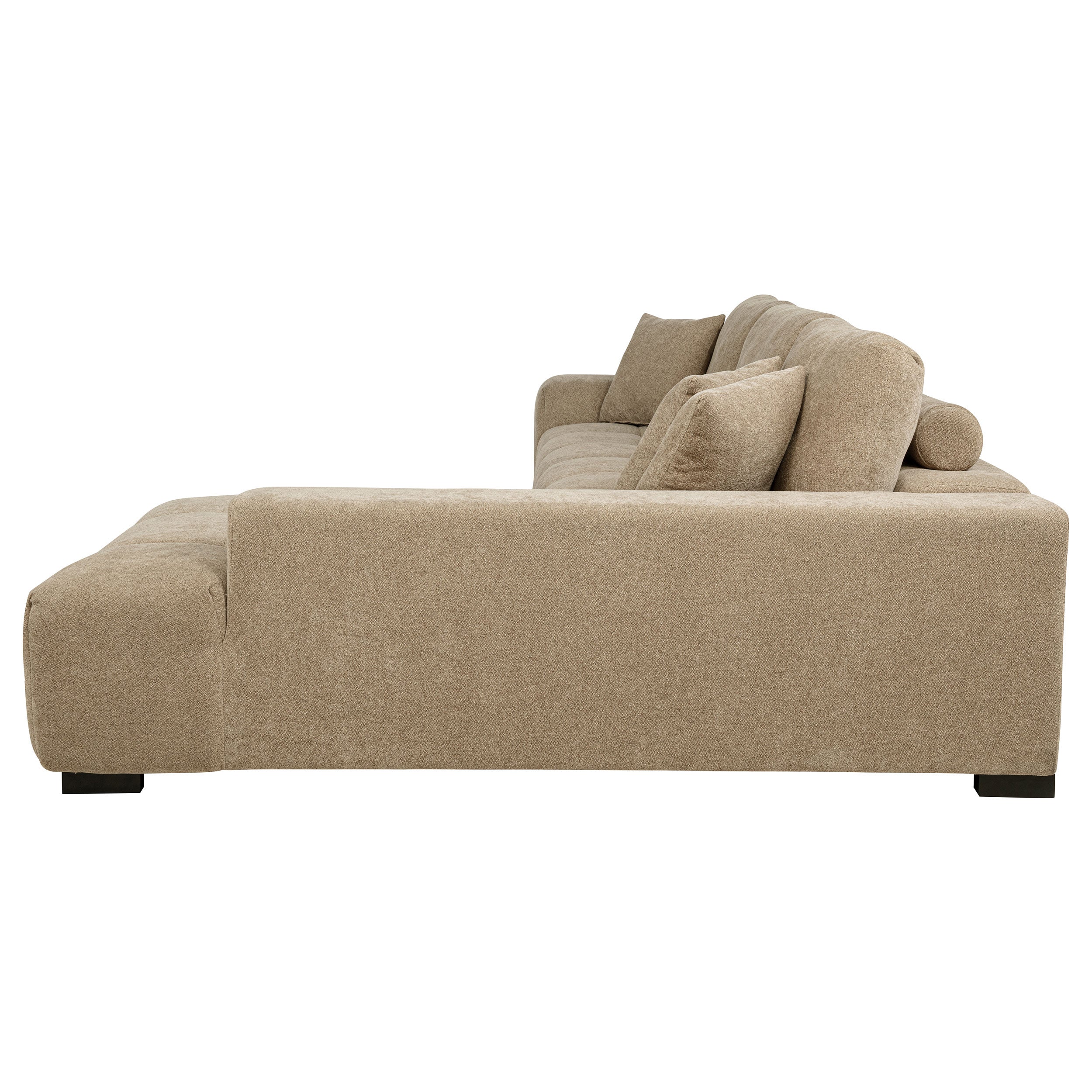 Octavia Sectional Chaise Sofa (Grey & Camel)