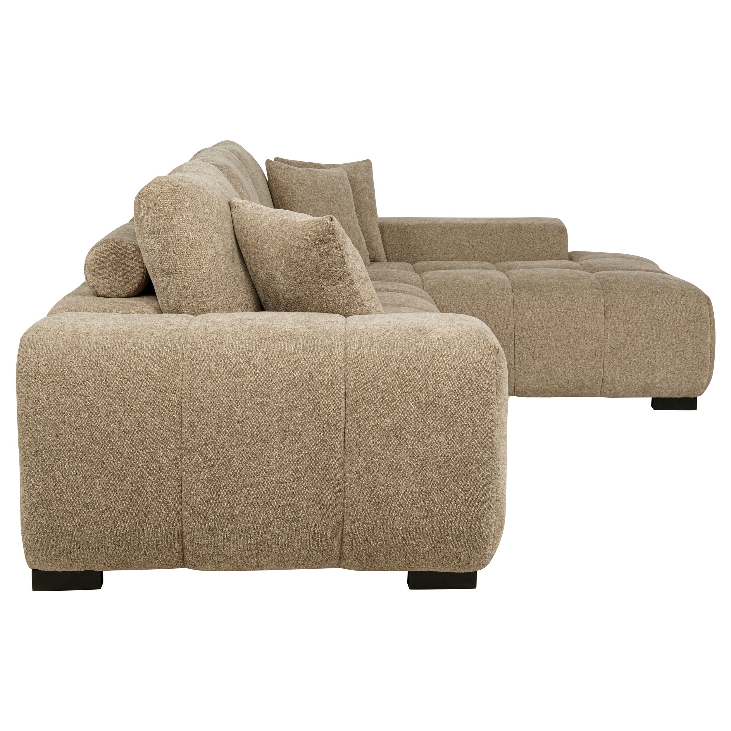 Octavia Sectional Chaise Sofa (Grey & Camel)