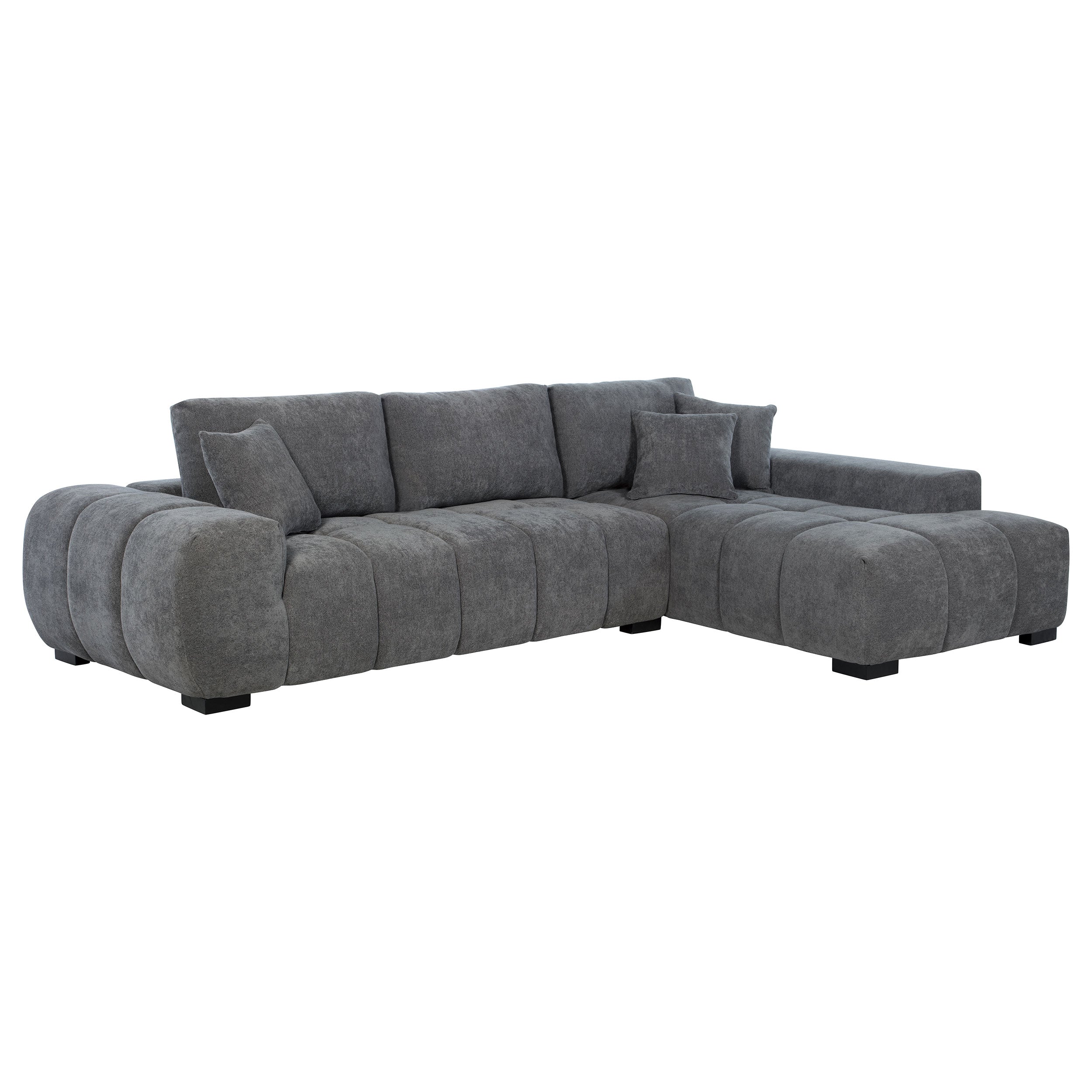 Octavia Sectional Chaise Sofa (Grey & Camel)