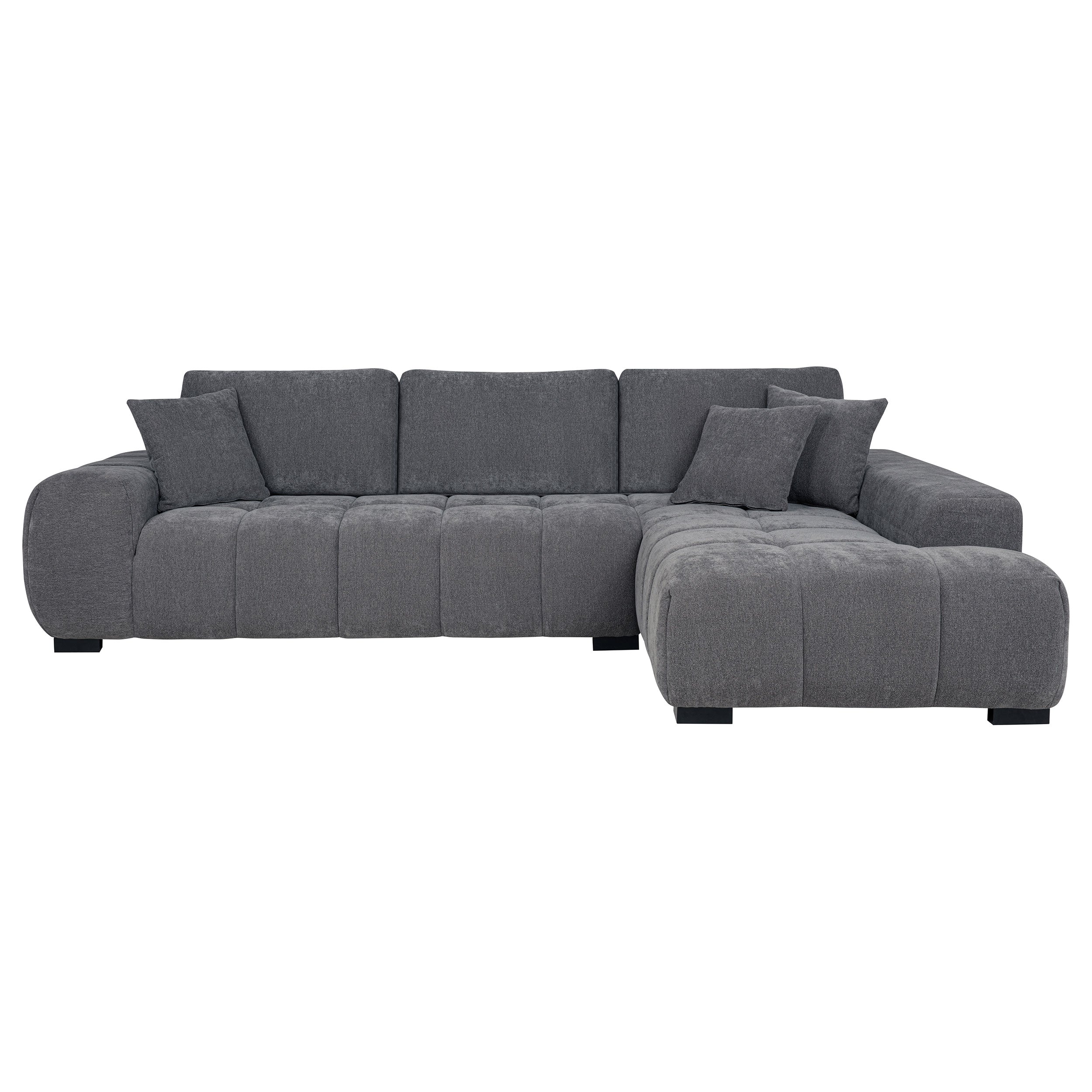 Octavia Sectional Chaise Sofa (Grey & Camel)