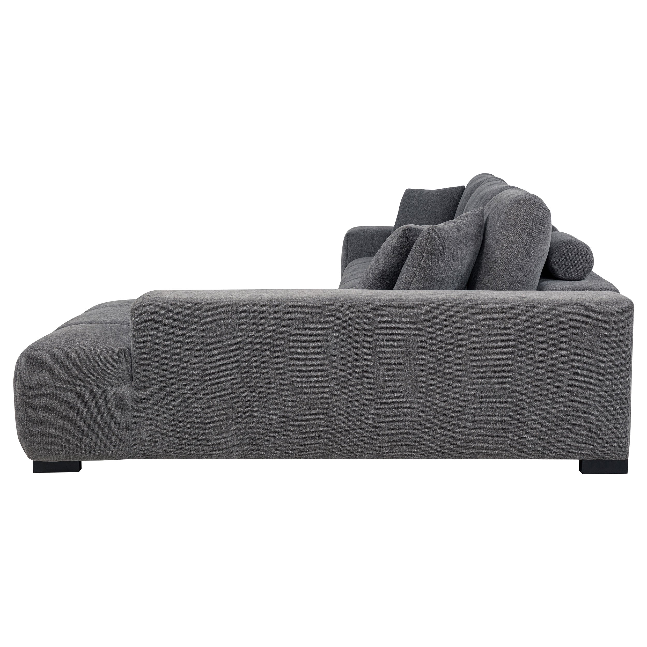 Octavia Sectional Chaise Sofa (Grey & Camel)