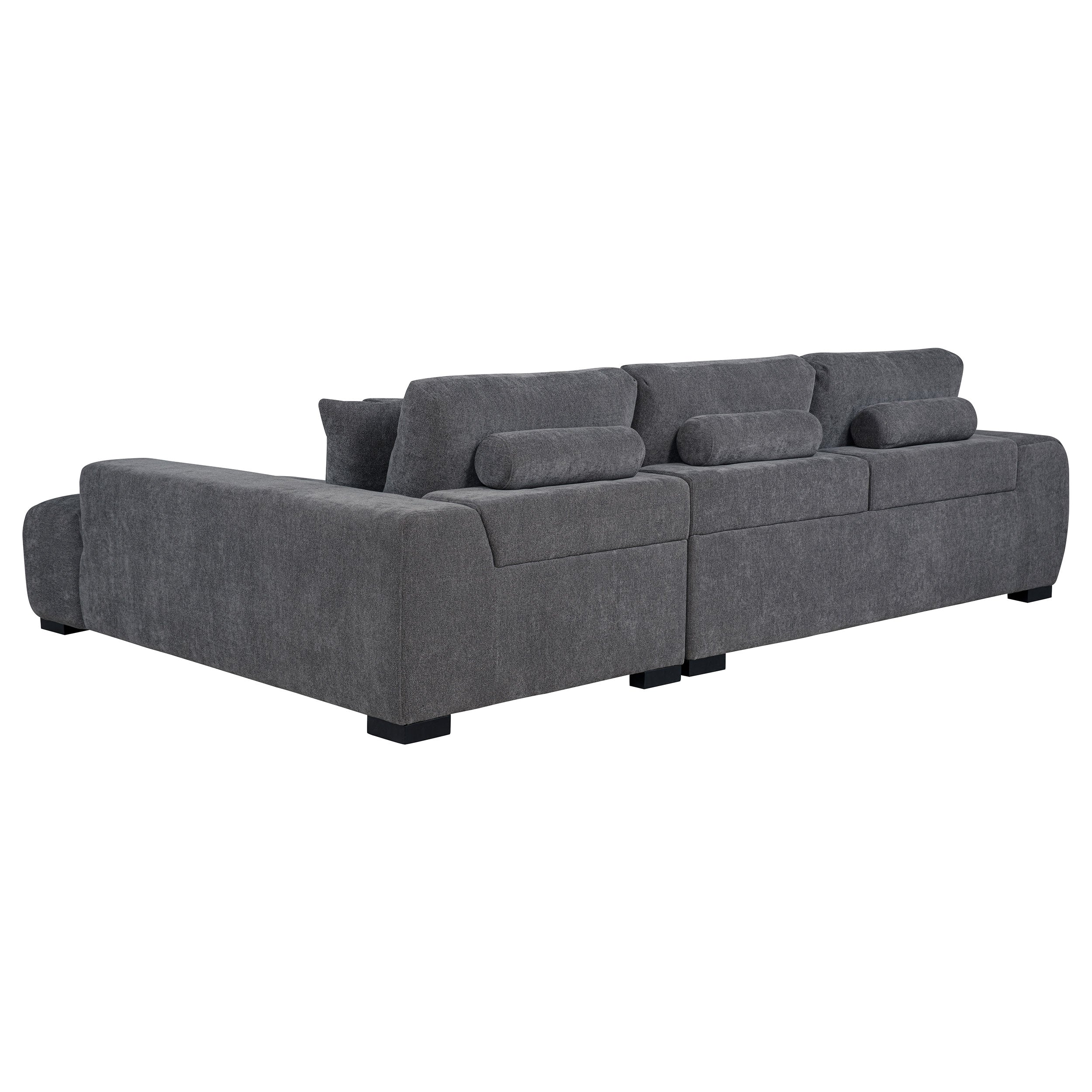 Octavia Sectional Chaise Sofa (Grey & Camel)