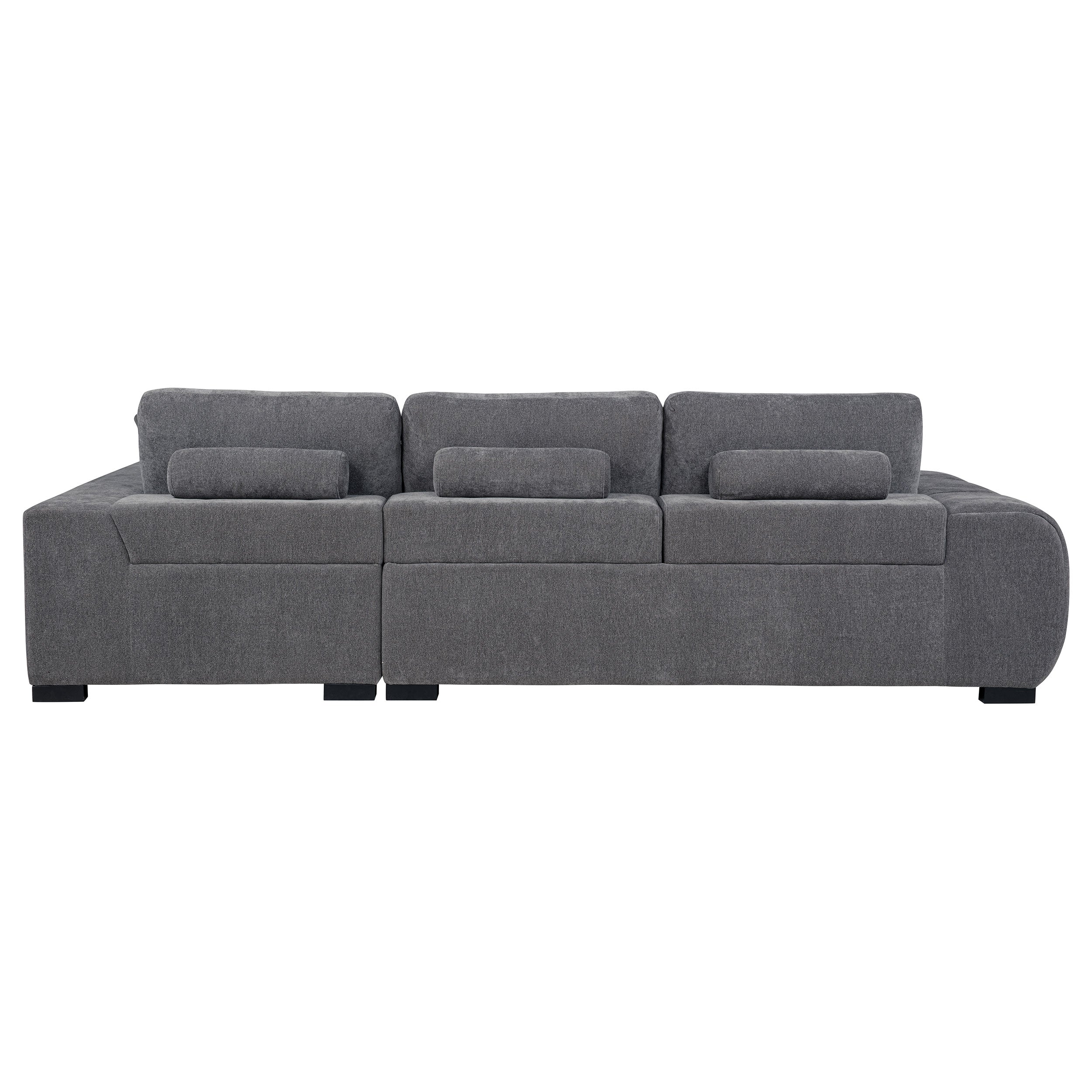 Octavia Sectional Chaise Sofa (Grey & Camel)