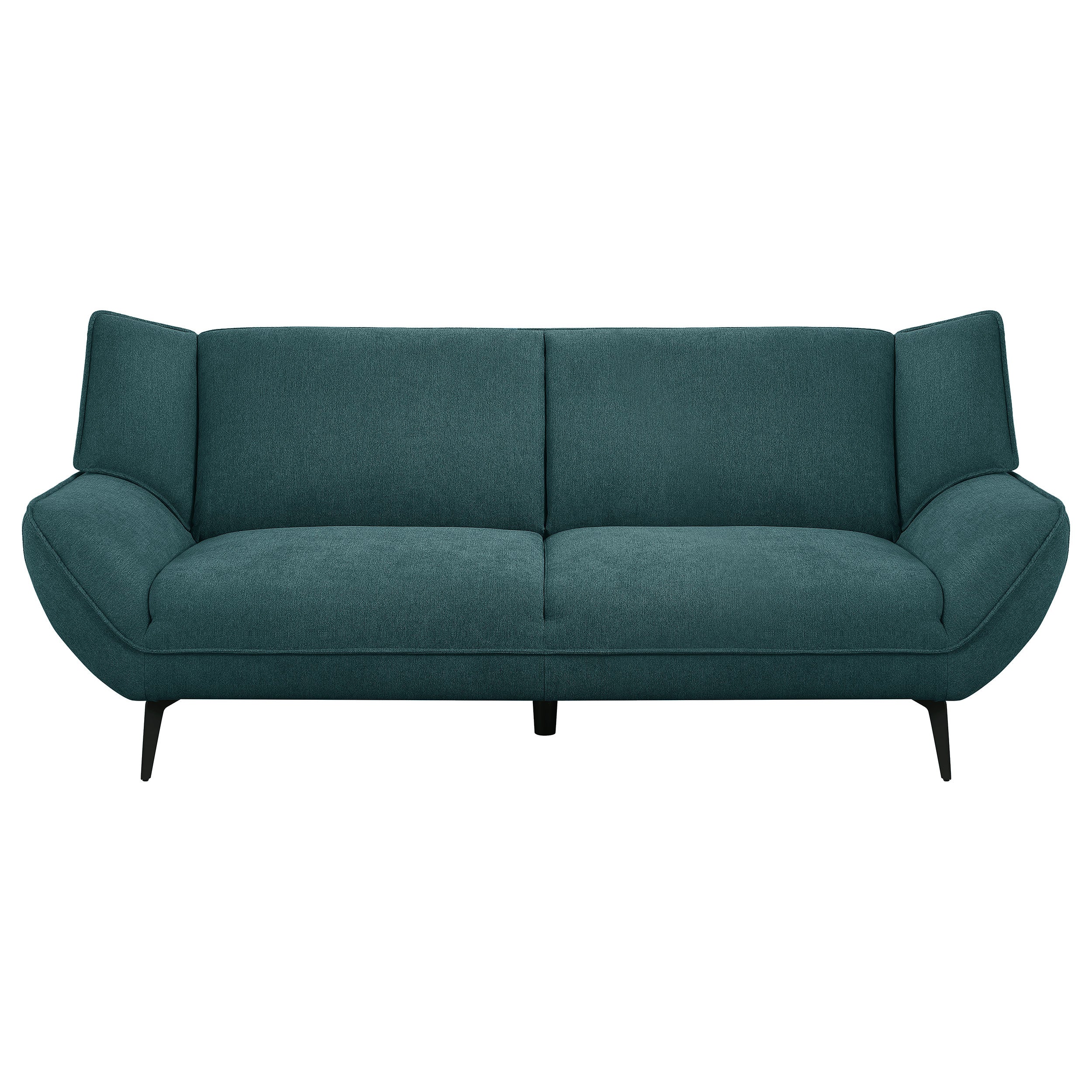 Acton Upholstered Flared Arm Sofa Set Teal Blue