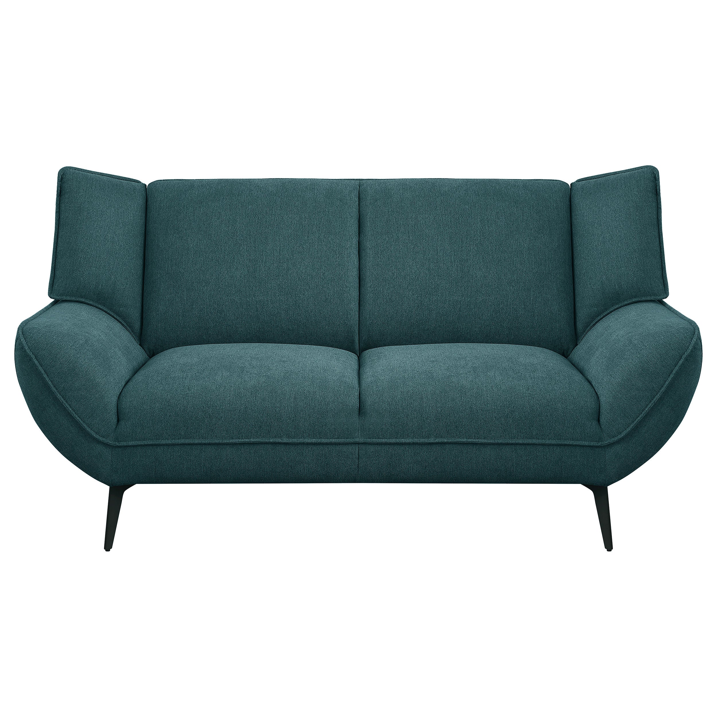 Acton Upholstered Flared Arm Sofa Set Teal Blue