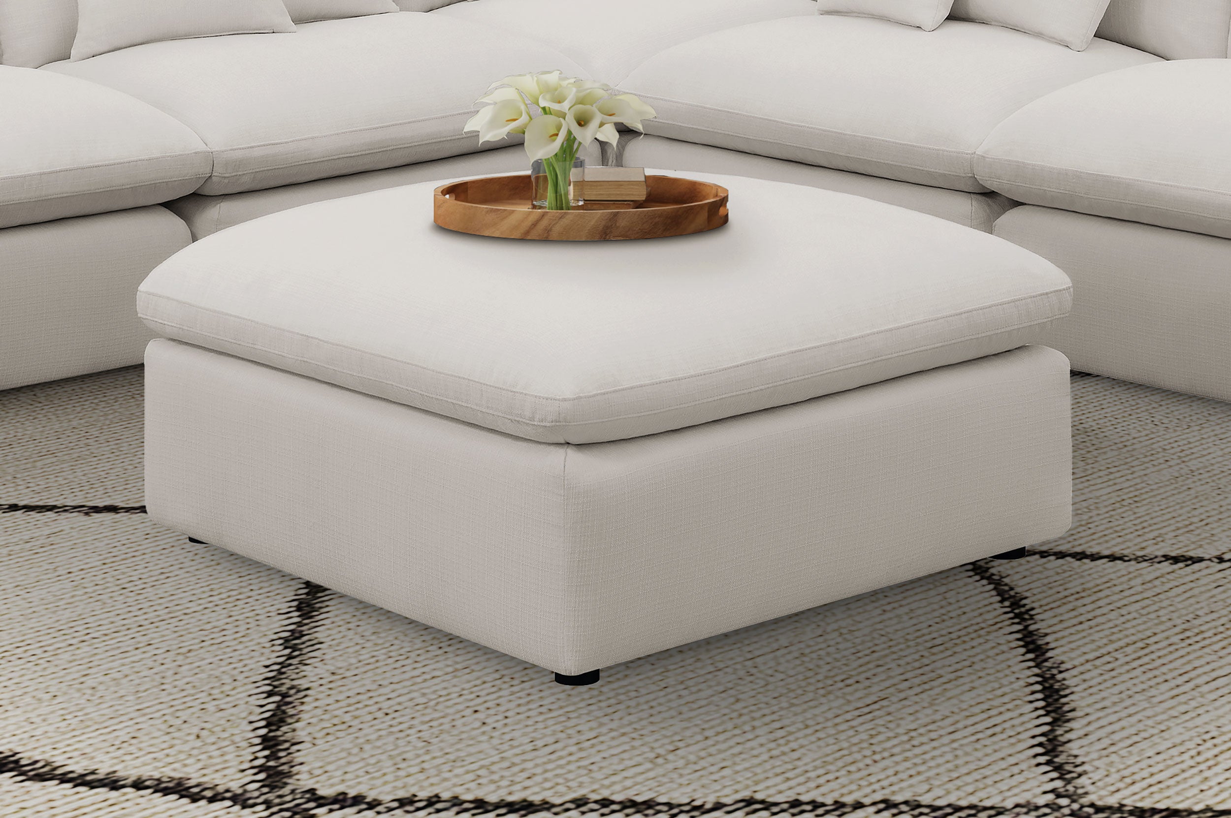 Velari Performance Slope
Arm Cloud Couch (Ottoman) - Ivory/Charcoal