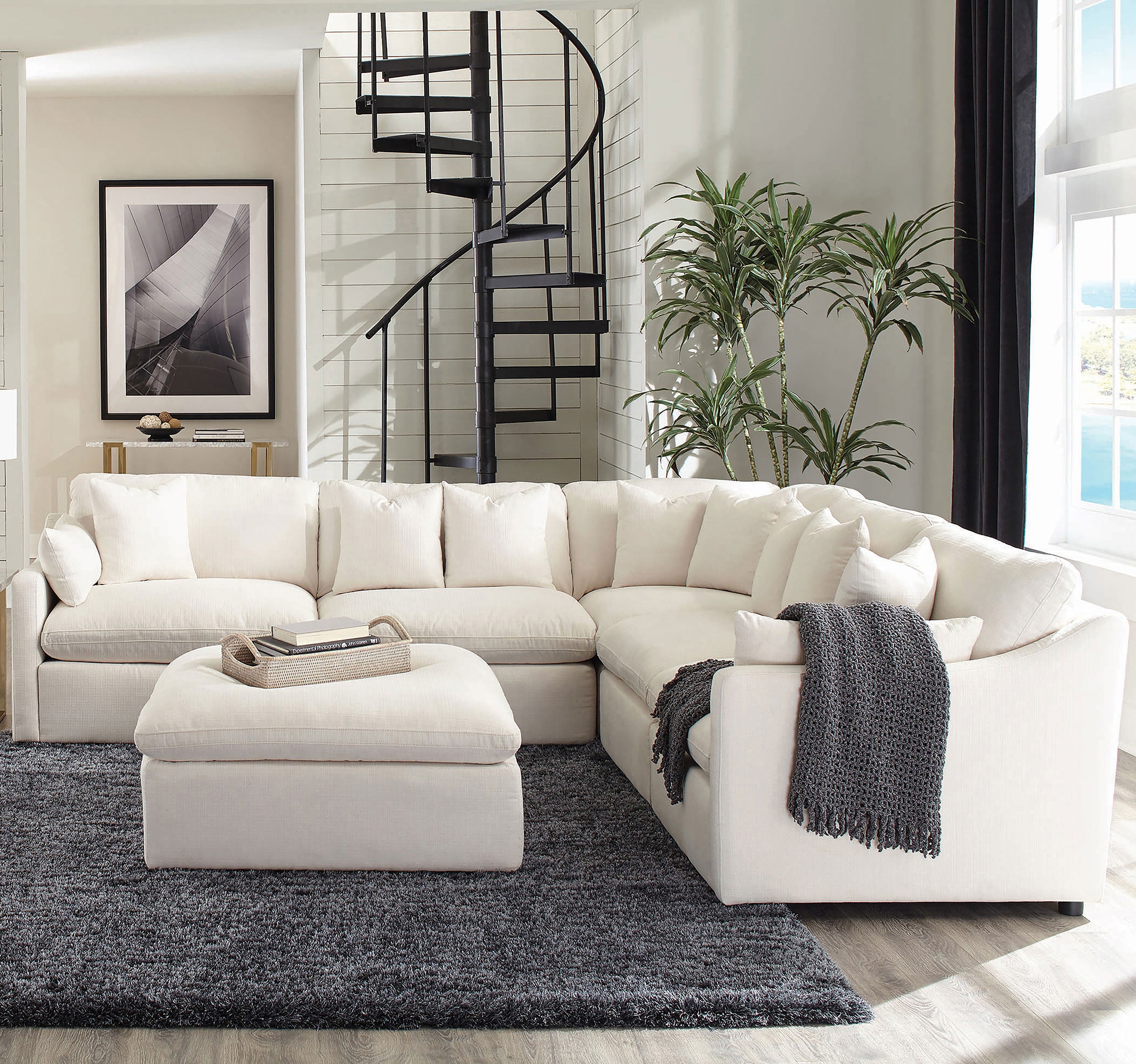 Velari Performance Slope
Arm Cloud Couch (Ottoman) - Ivory/Charcoal