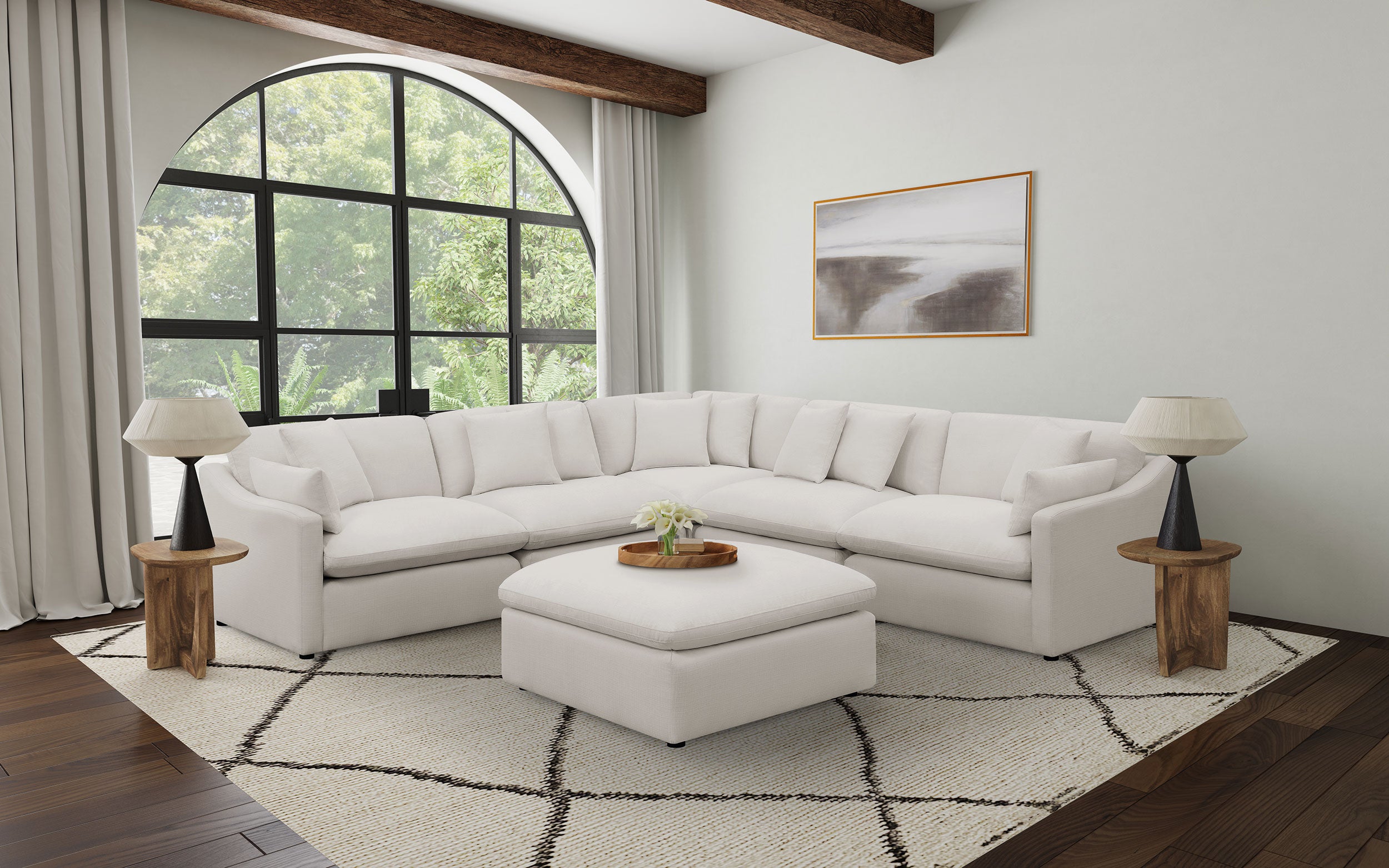 Velari Performance Slope
Arm Cloud Couch (Ottoman) - Ivory/Charcoal